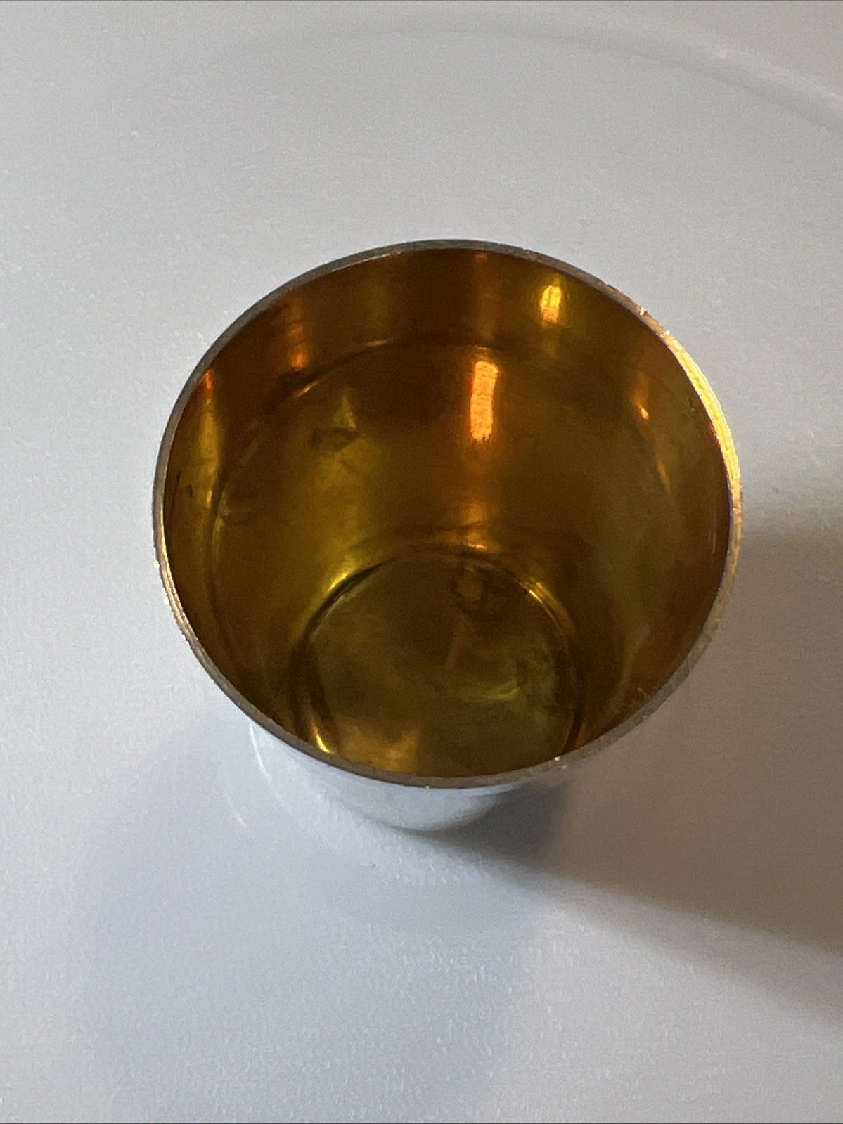 Antique Silver German Shot Glass Gold Washing Vermeil Stamp Made In Germany “B”