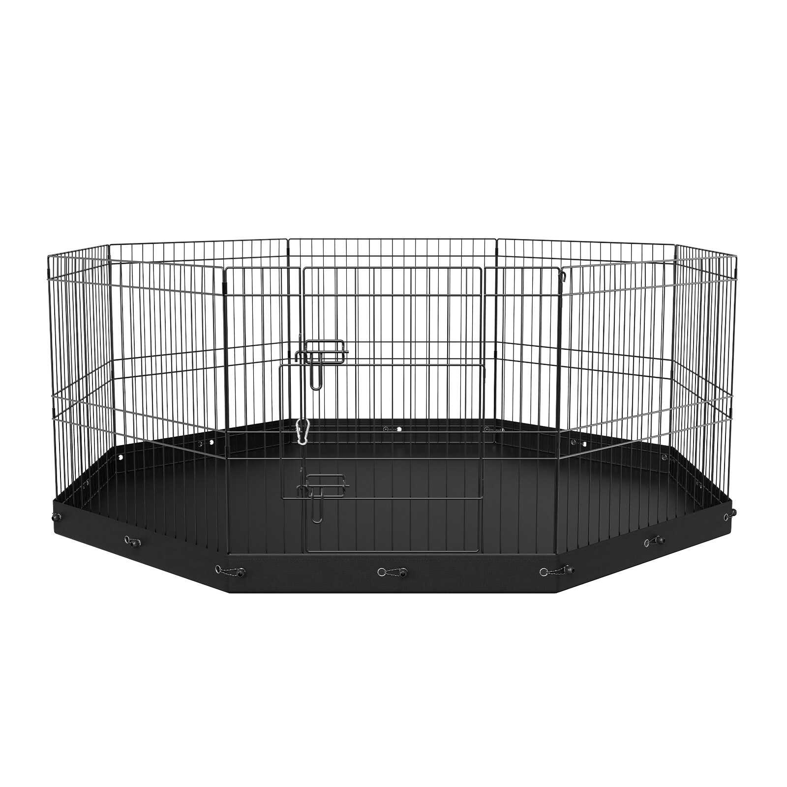 VEVOR Dog Playpen 8 Panels Foldable Metal Dog Exercise Pen with Bottom Pad 24" H