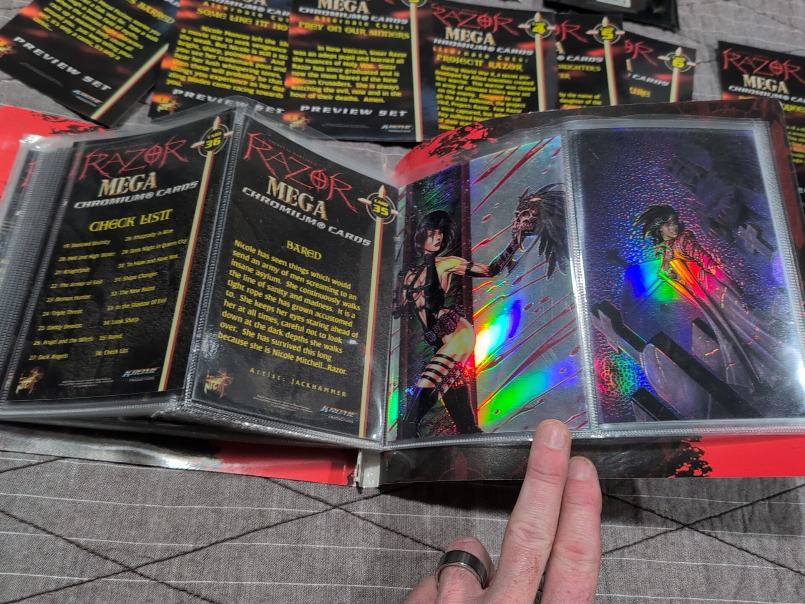 Everette Hartsoe's RAZOR Mega Chromium Card Complete Set w/binder/Chase/Preview