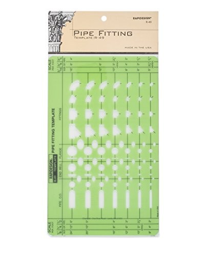 Rapidesign Pipe Fittings Template, 1 Each (R49),Other Drawing Supplies