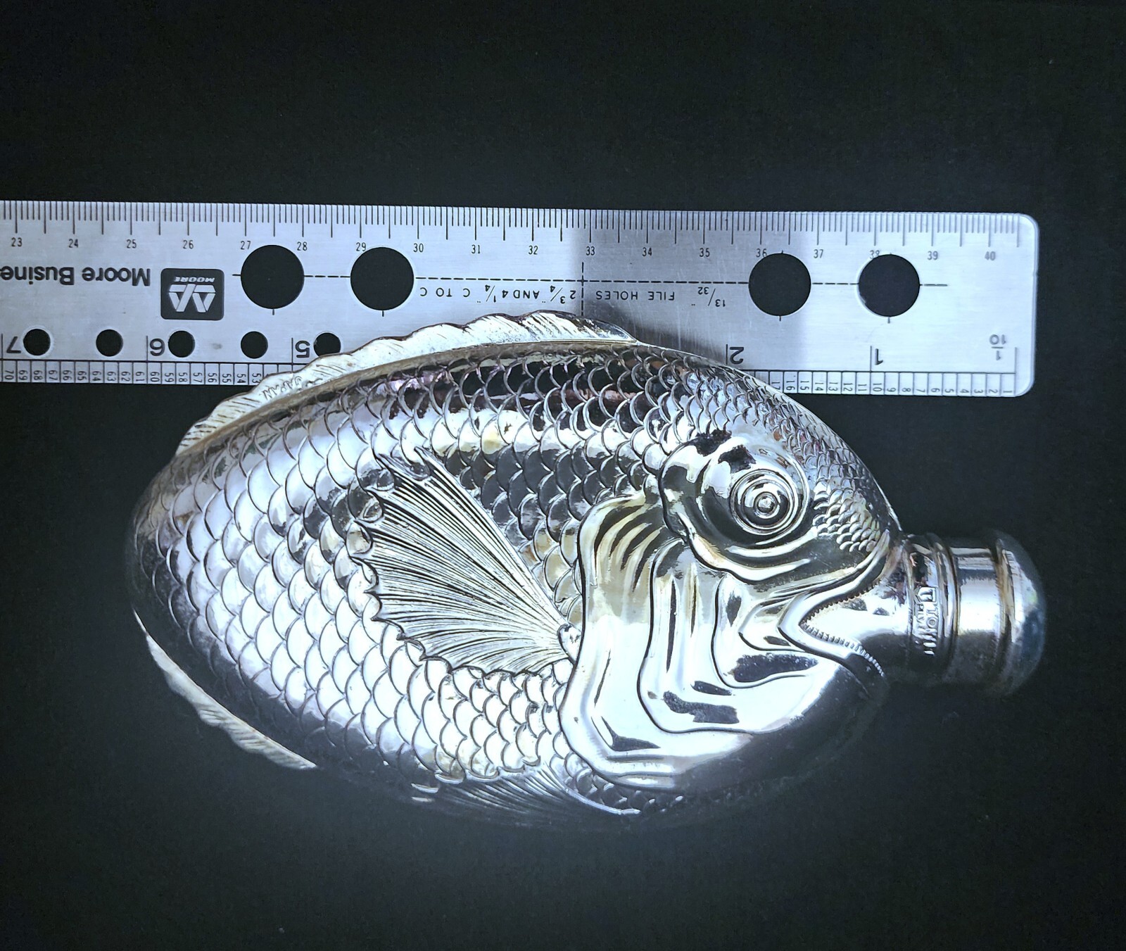 VTG TOWLE Silver Plated Fish "Drink Like A Fish" Flask
