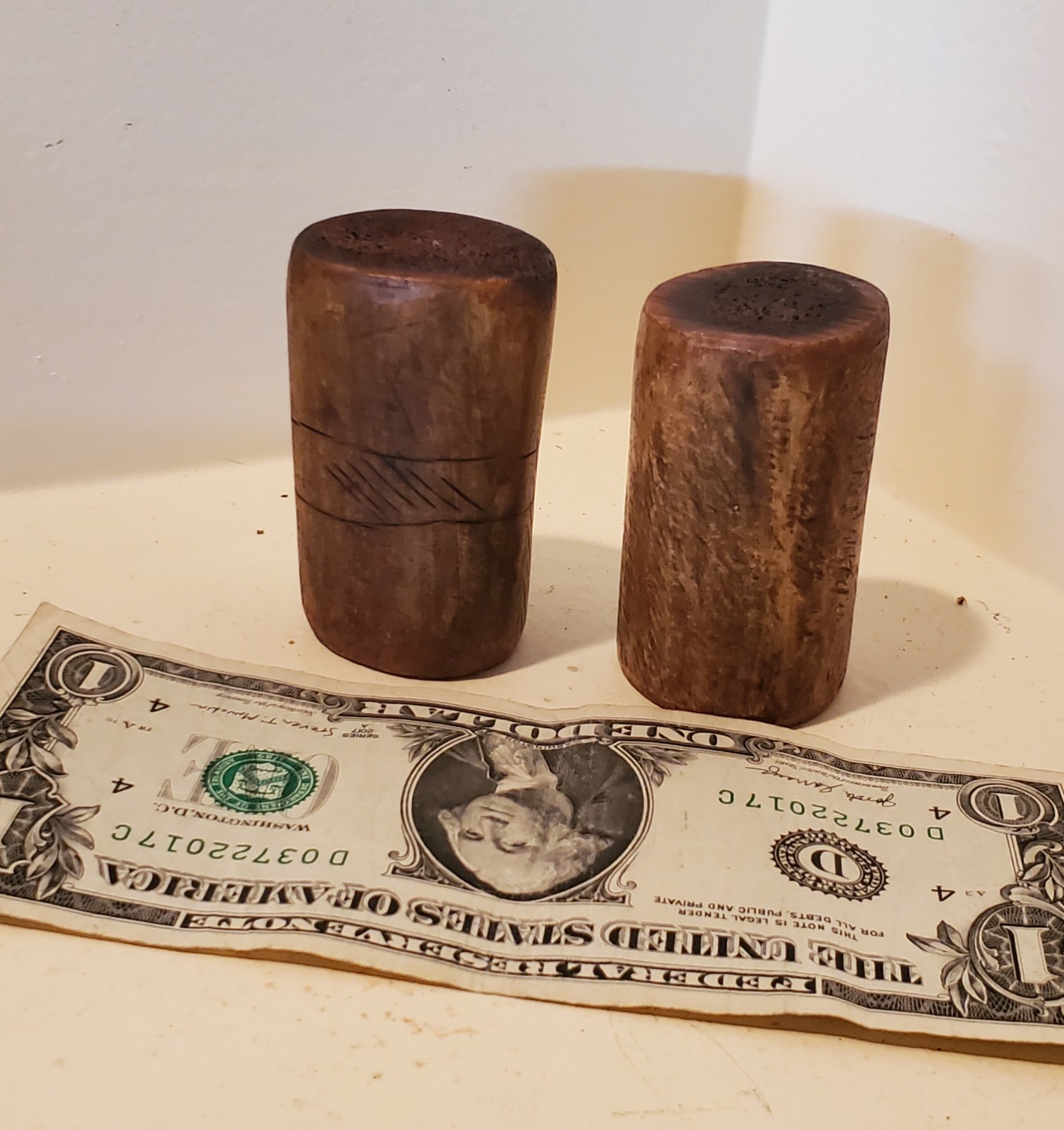 Antique OLD Native American Indian plains carved hand game or game pieces