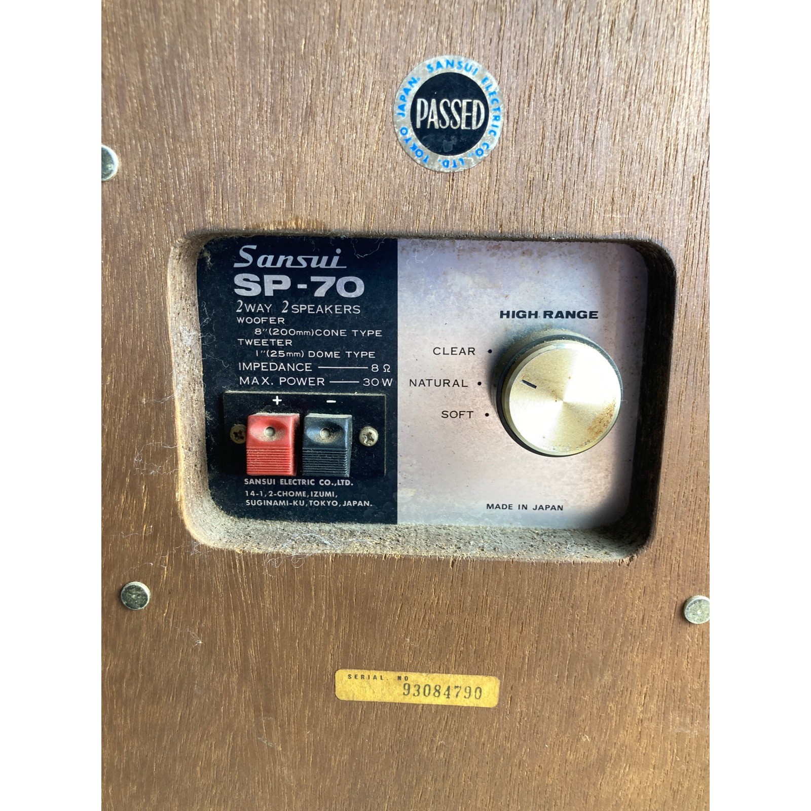 Vintage SanSui SP-70 wood Speakers Pair Bookshelf Stereo Speakers UNTESTED READ