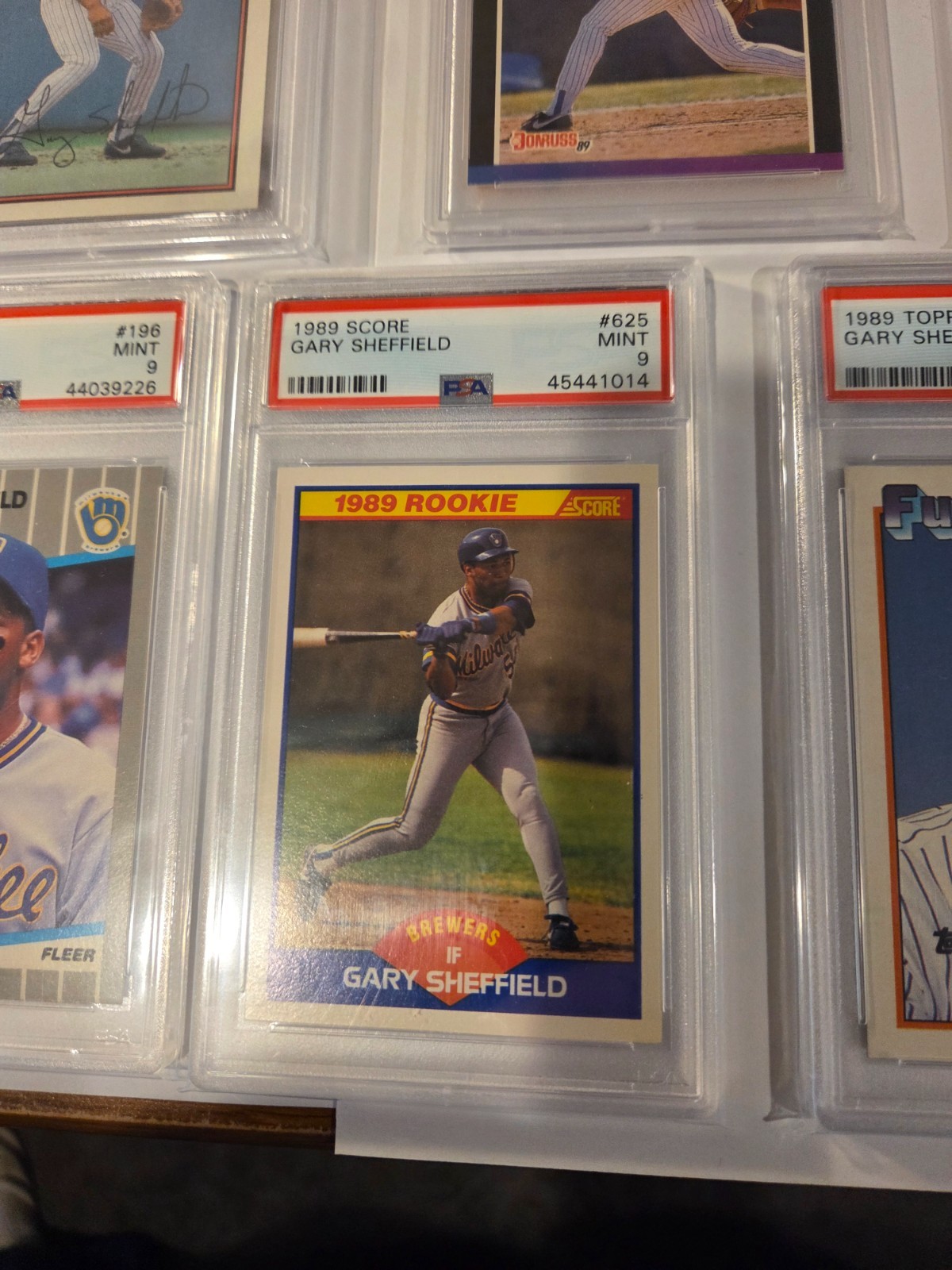 1989 Bowman Topps Fleer Donruss Score Upper Deck (7) RC lot Gary Sheffield PSA 9