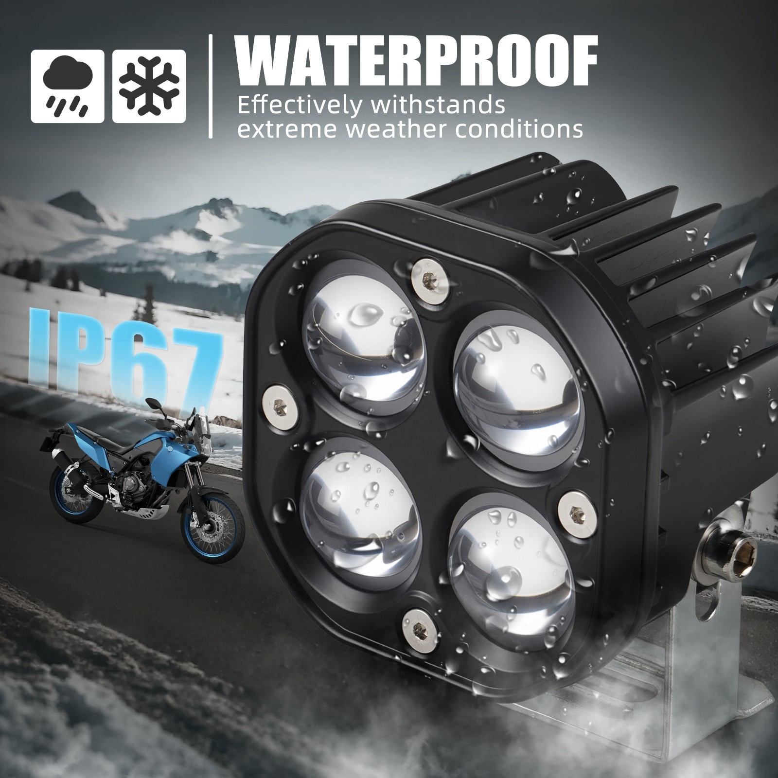 Adjustable Front Bumper Spot LED Work Light Pods for Yamaha Tenere 700 XTZ07 19+