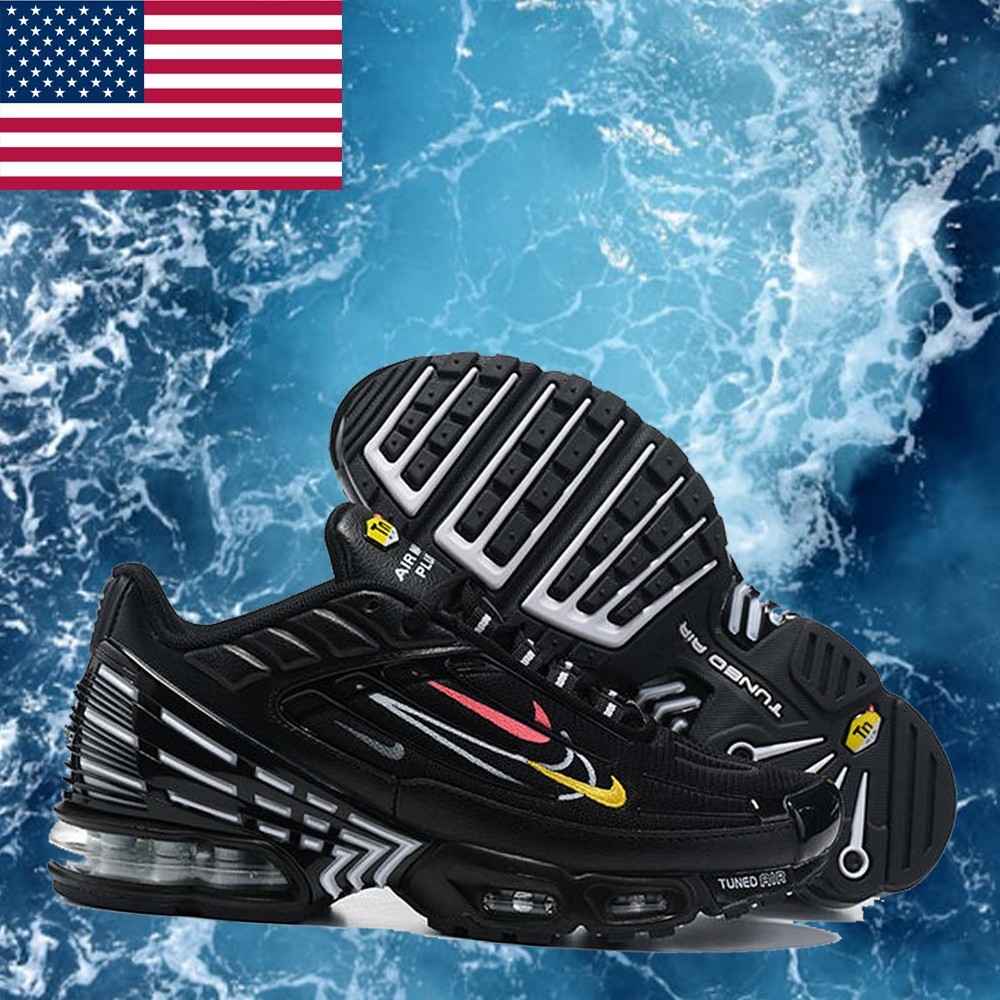 US Nike Air Max TN Plus 3 Men Shoe Running Sneaker Trainer / Black Yellow Red