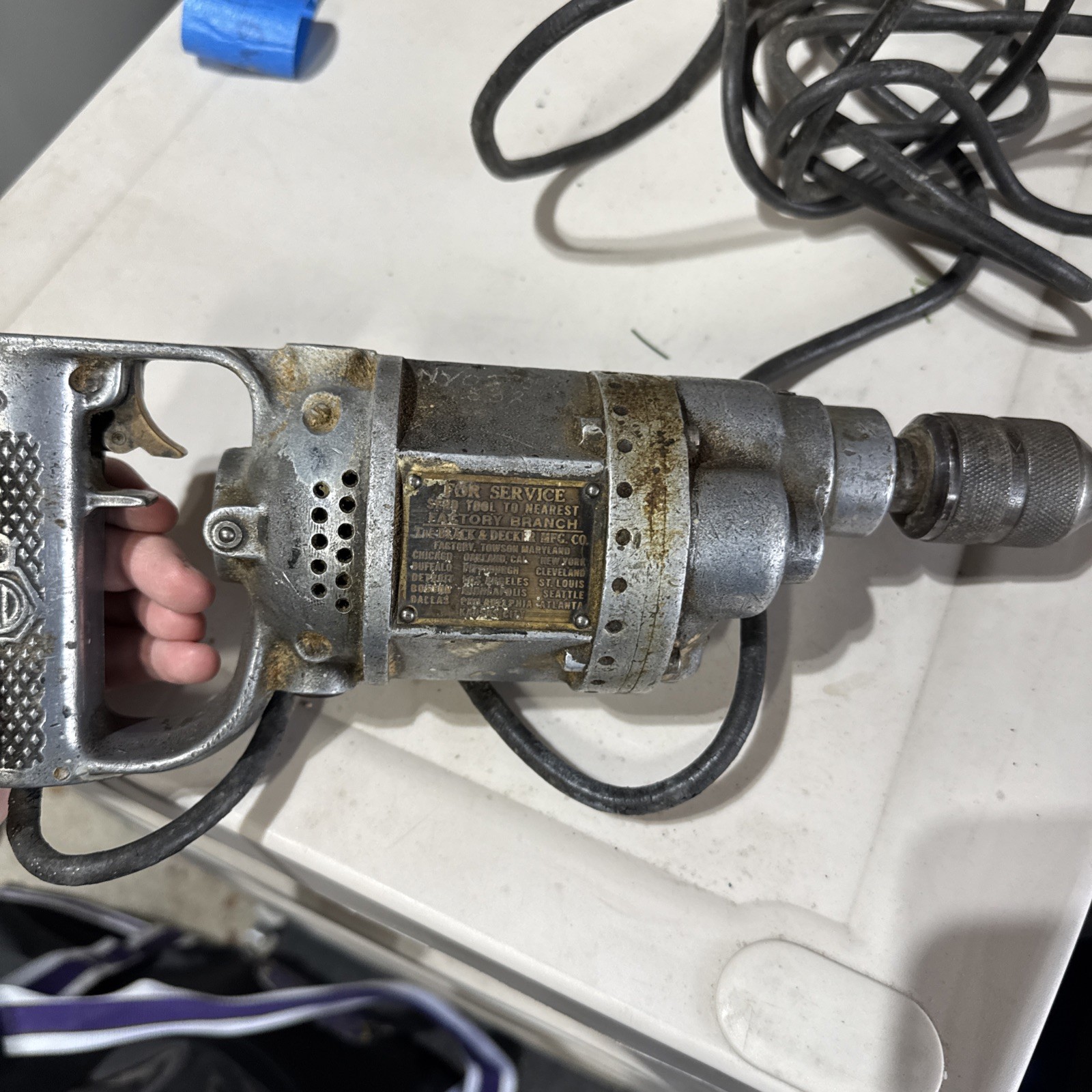 Antique Black & Decker 1/4” Electric Drill Made In USA NONWORKING CONDITION