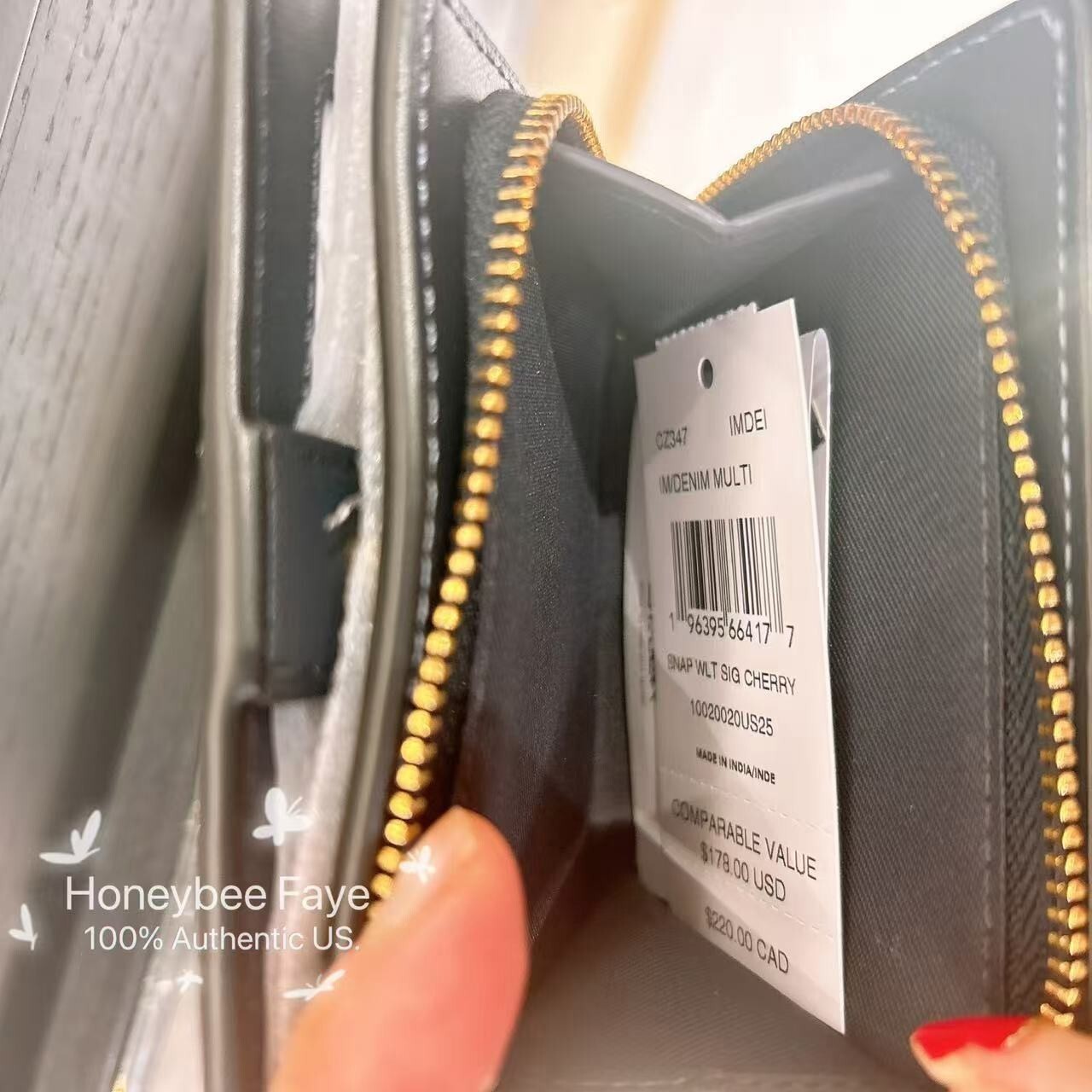 NWT Coach Snap Wallet In Signature Canvas With Cherry Print 🍒 CZ347/CZ618