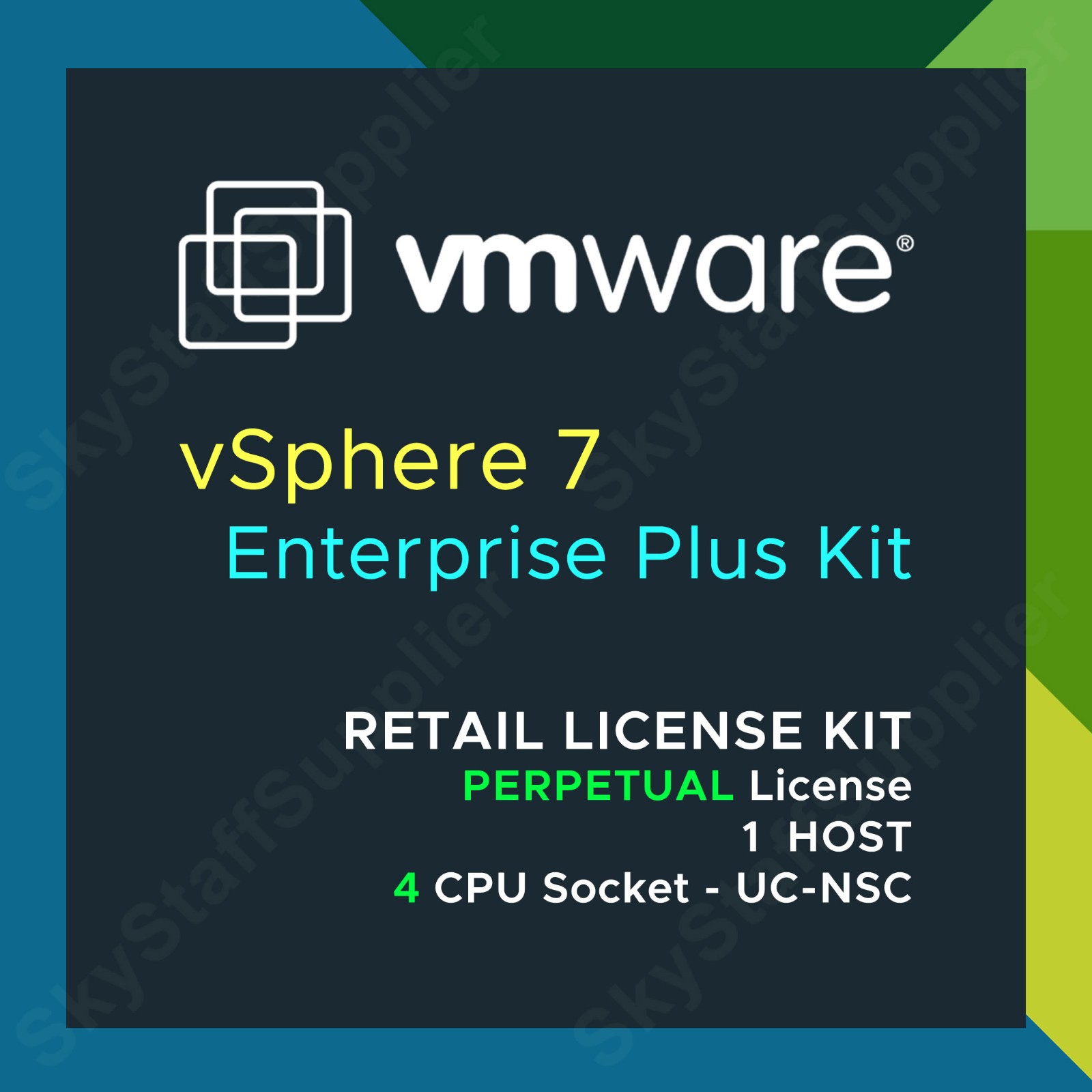 VMware vSphere Enterprise Plus v.7 - 4 CPU License - Perpetual UC NSC BRAND NEW