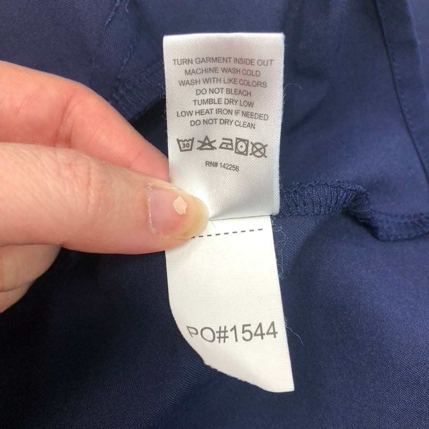 Figs Casma Three Pocket Scrub Top Size XS Navy Blue