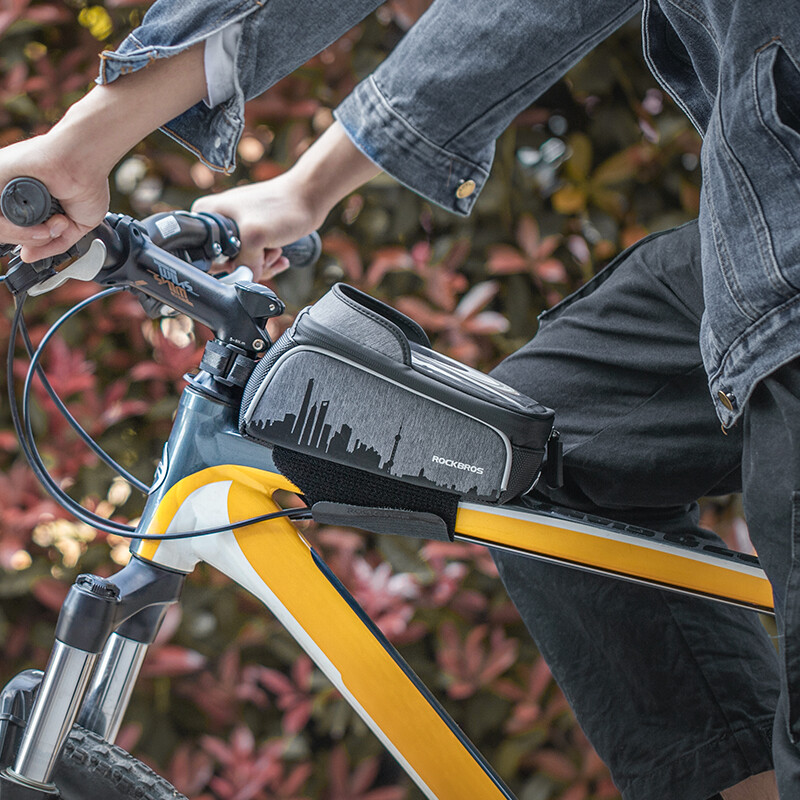ROCKBROS Cycling Bike Front Frame Bag Waterproof Touch Screen Top Tube Phone Bag