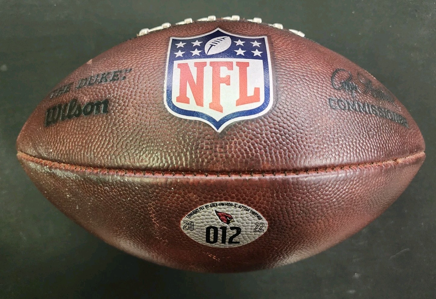 Arizona Cardinals 2022 Game Used Duke Football Ball 12 Prepped Rare