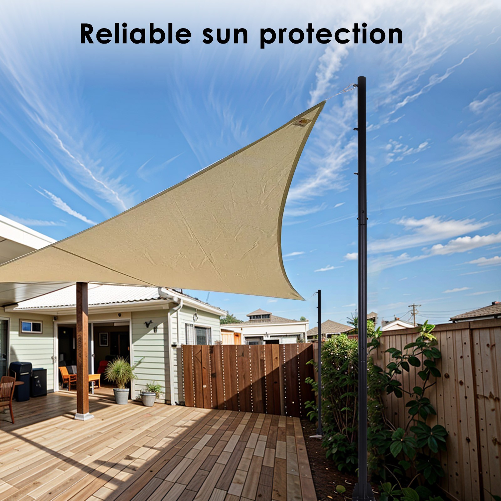 2 Pack 10FT Shade Sail Poles Heavy Duty Shade Sail Post for Garden Yard Backyard