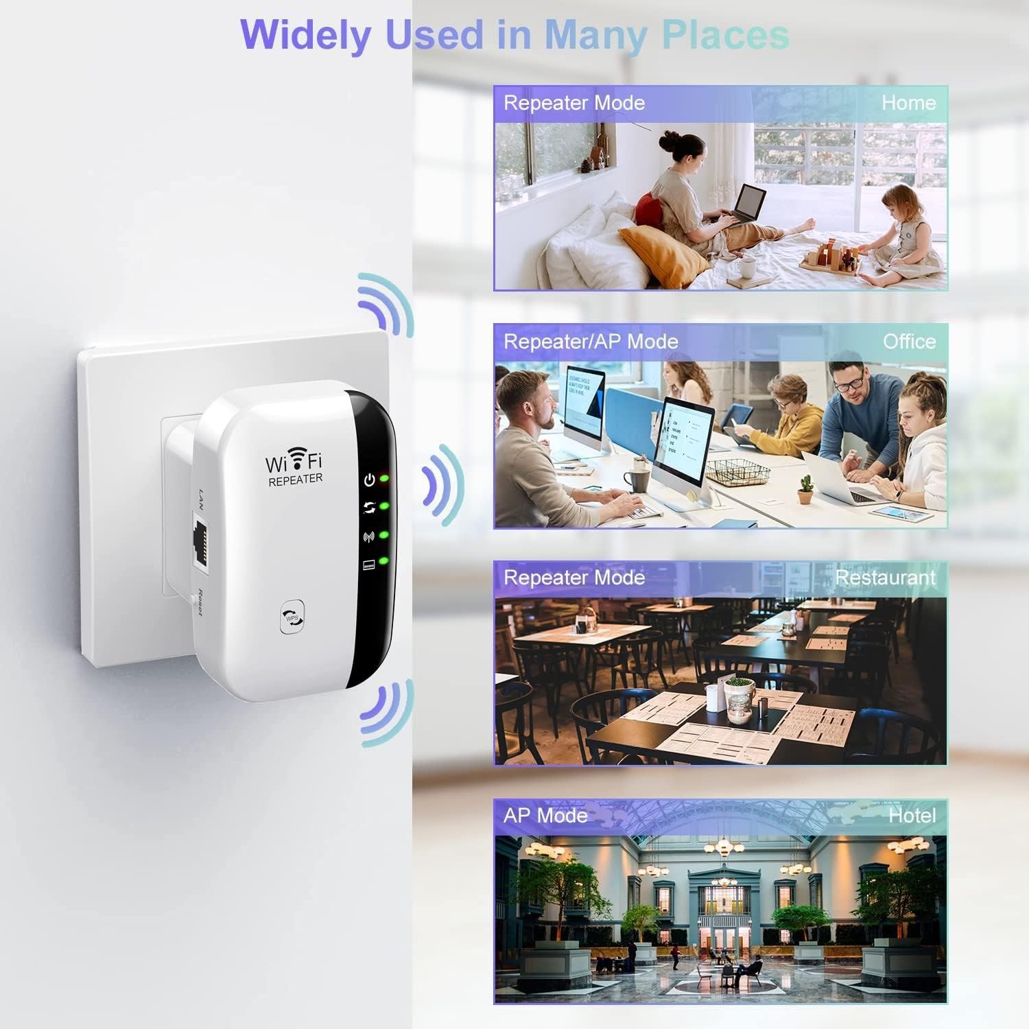 WiFi Range Extender Internet Booster Wireless Signal Repeater Wireless Amplifier