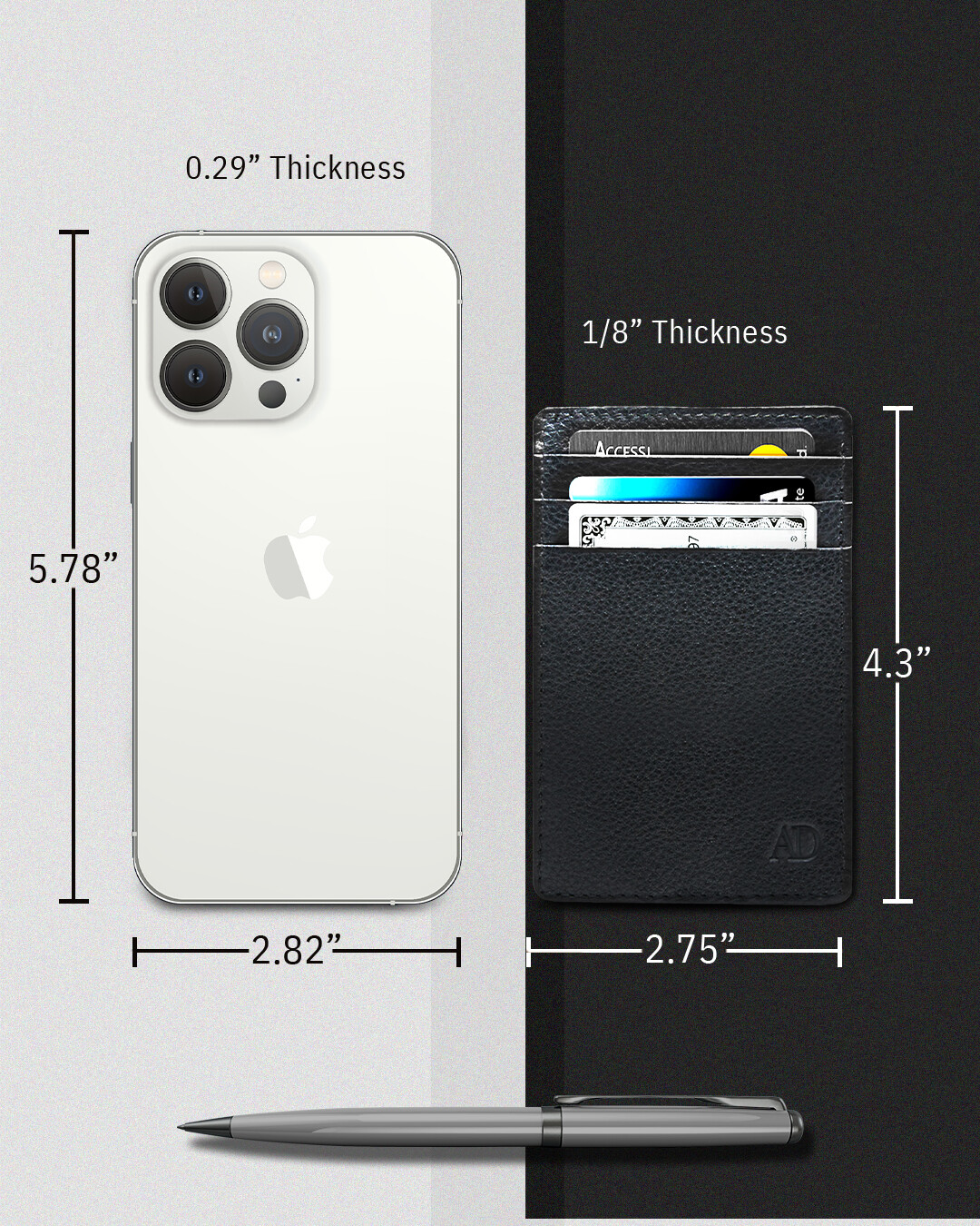 Slim Minimalist Front Pocket RFID Blocking Leather Wallets for Men Women