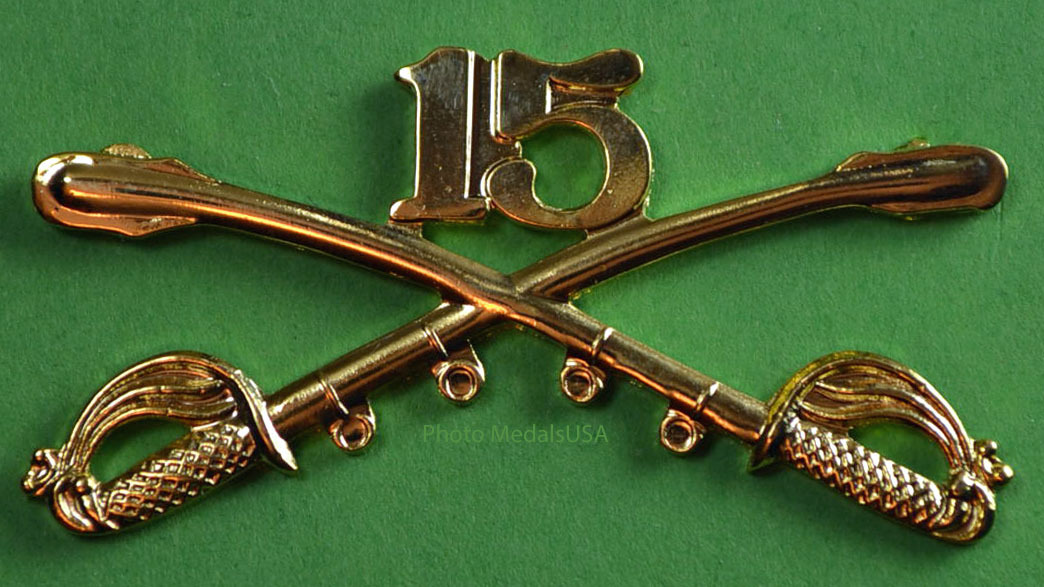 15th Cavalry Crossed Sabers Large Hat Pin