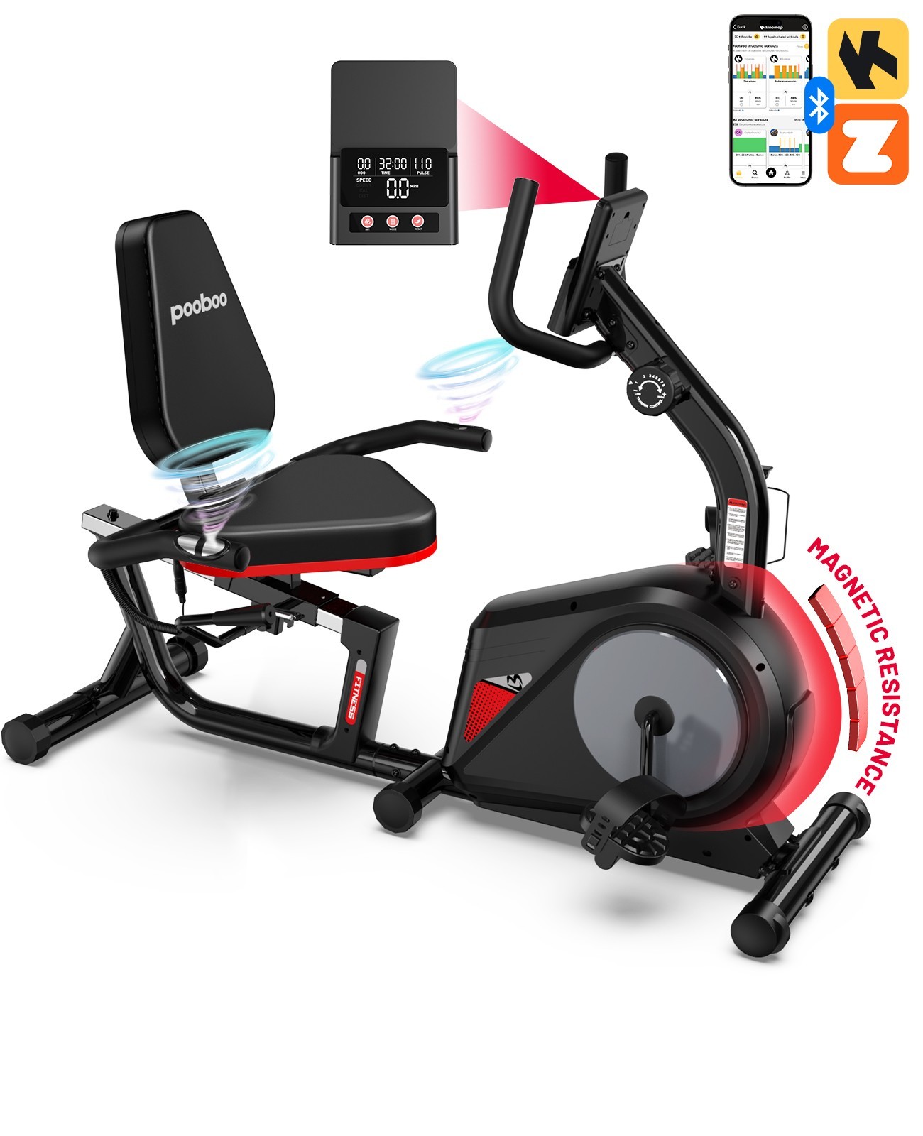 Indoor Recumbent Exercise Bike Stationary Bike Fitness Elliptical Exercise
