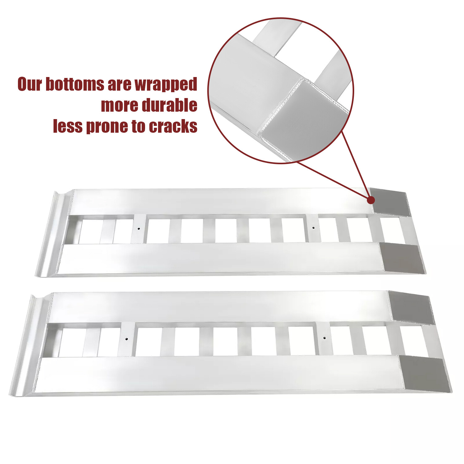 Pair Aluminum 6800LBS Hook End Ramps For Truck Car Auto Trailer 60''X15''