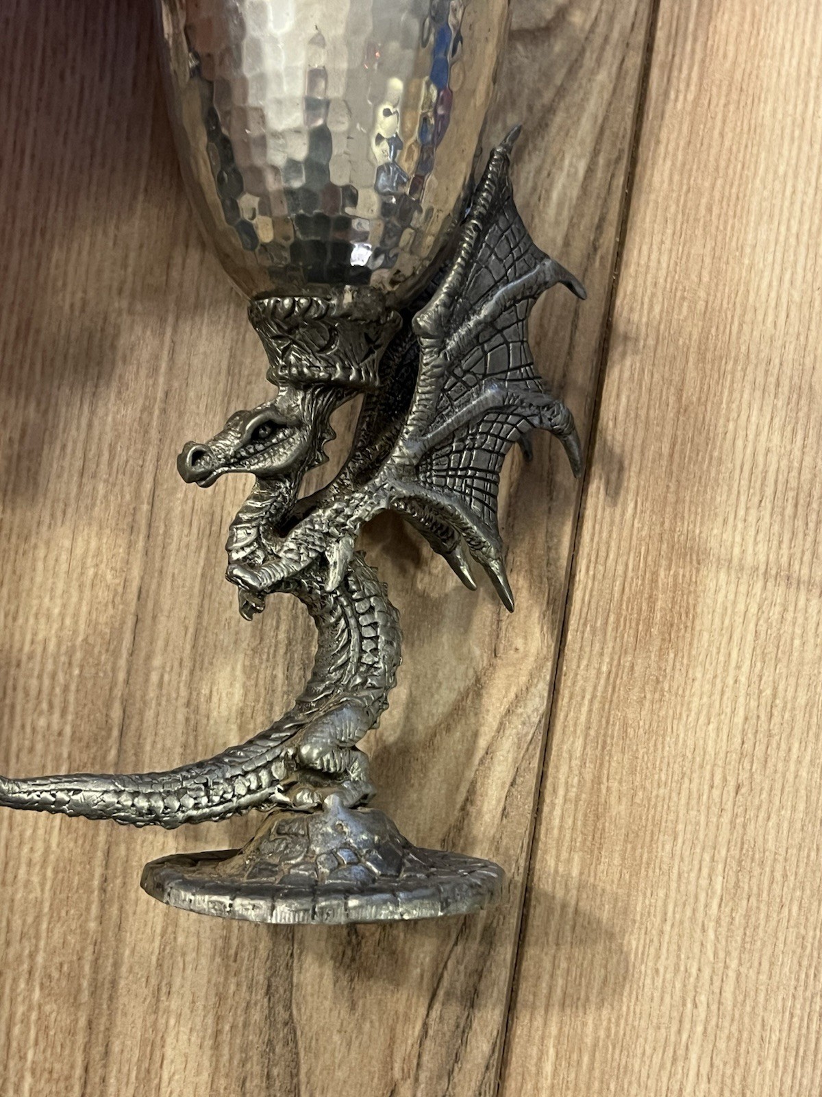 Lot Of 2 Ballena Bay Pewter Dragon Chalice Goblet Cups 8" Fantasy Wizards