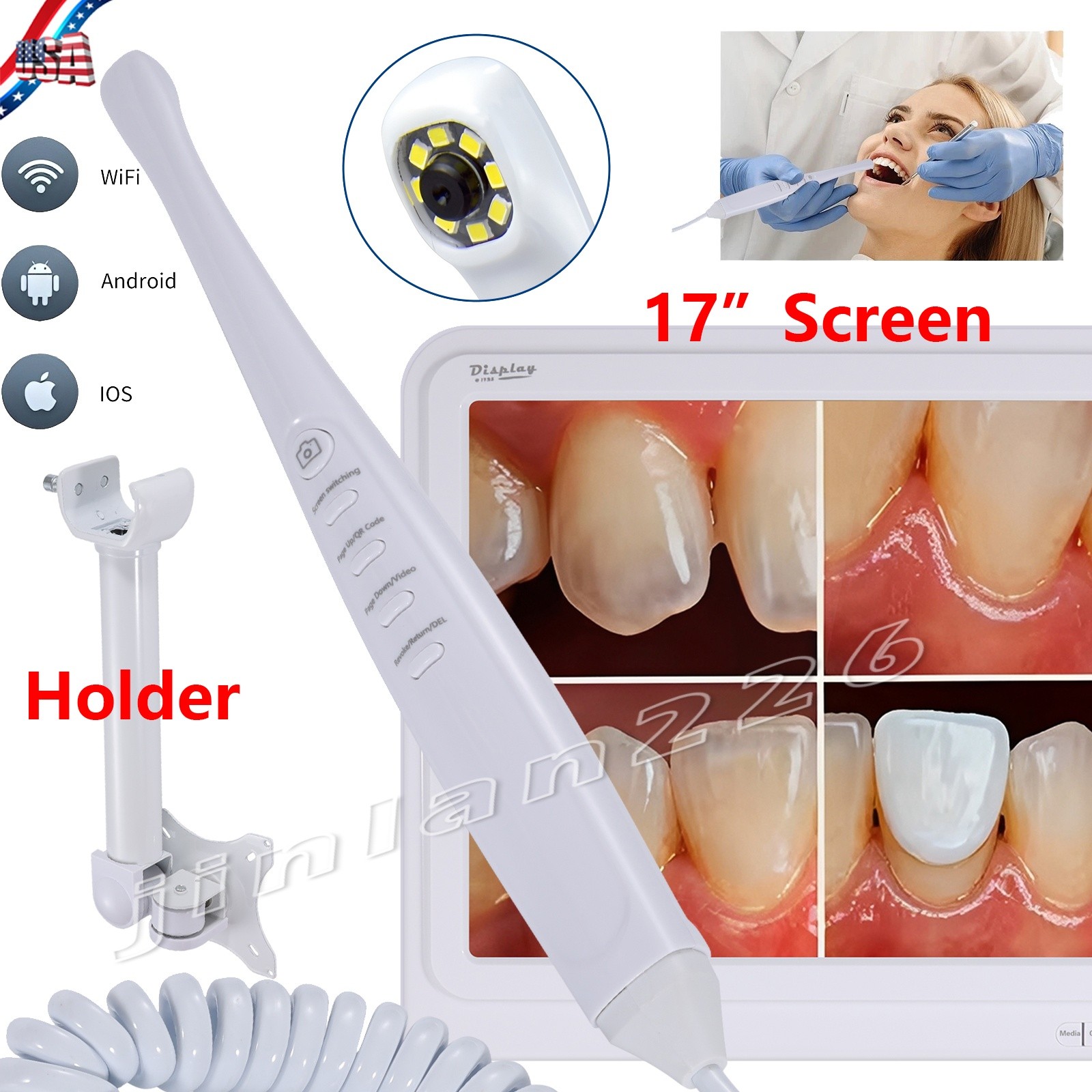 17 Inch Dental Intra Oral Intraoral Camera WIFI High Definition Digital Monitor