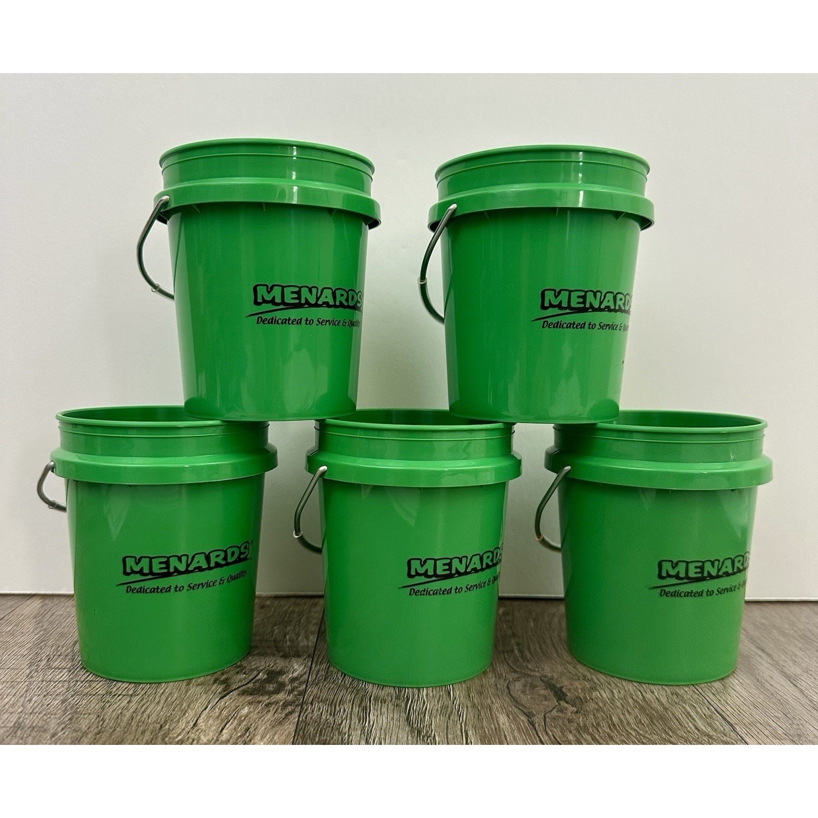 SHIPS TODAY Set of 5 Menards 400mL Mini Bucket W/Steel Handle