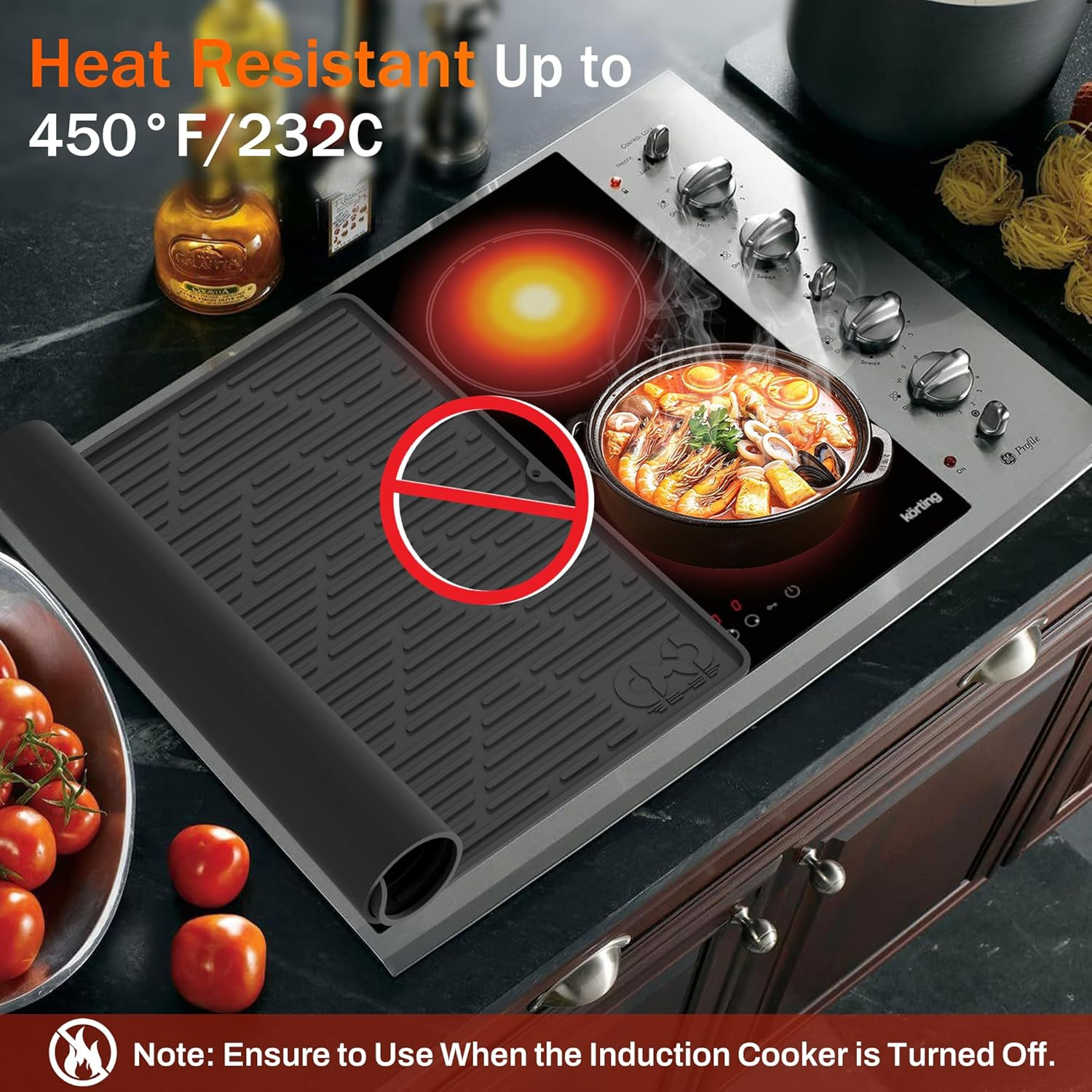 Stove Top Covers for Electric Stove, 28"x20" Premium Heat Resistant Silicone Gla