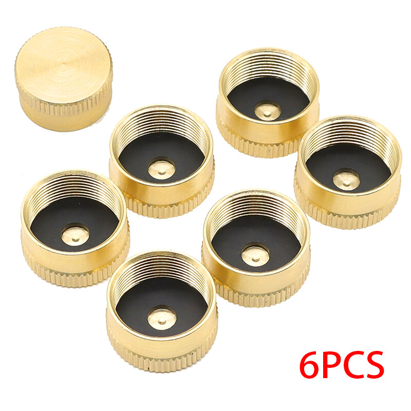 6PCS Solid Brass Propane Bottle Caps For Refill 1 LB Gas Tank Cylinder Seal NEW