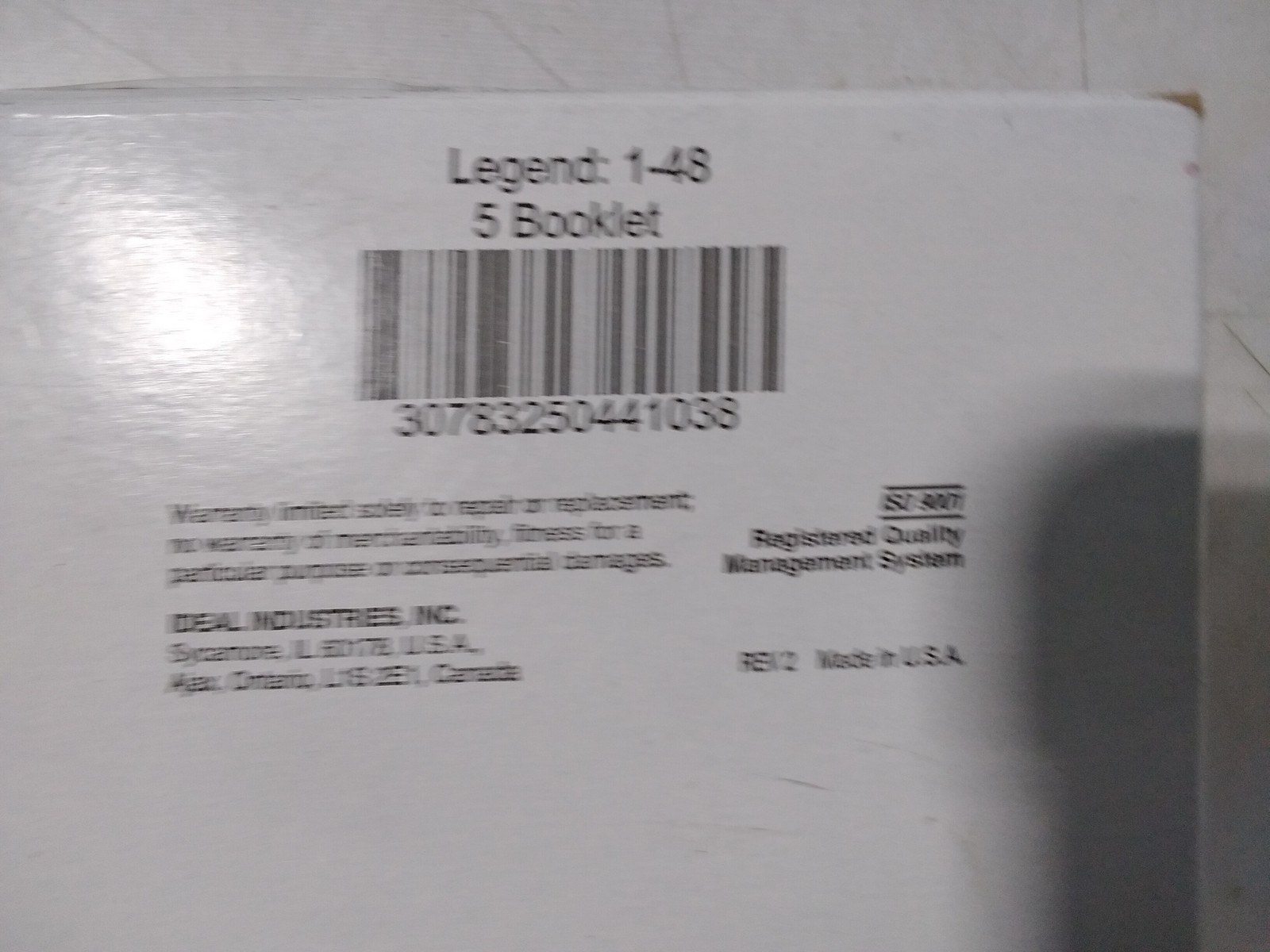 IDEAL 44-103 Wire Marker Booklet Legend 1-48 Lot of 5