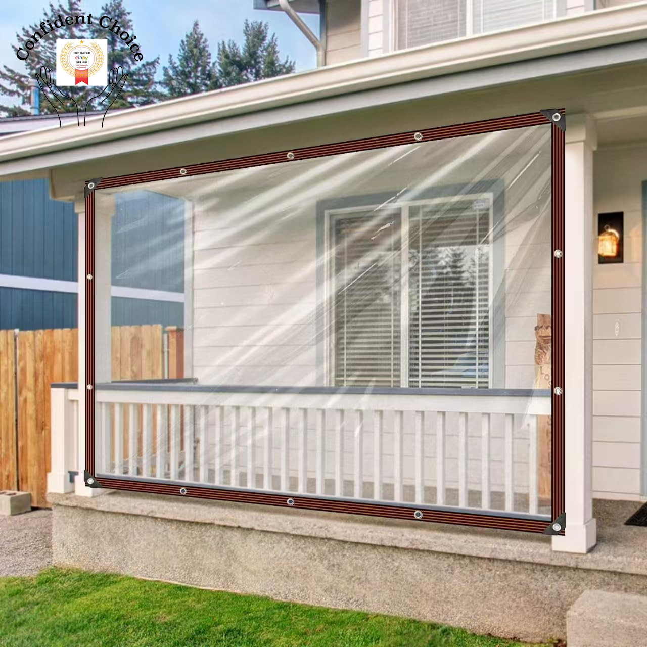 Clear Tarps Heavy Duty Waterproof - 8X10Ft Clear Plastic Tarp with Grommets Tran