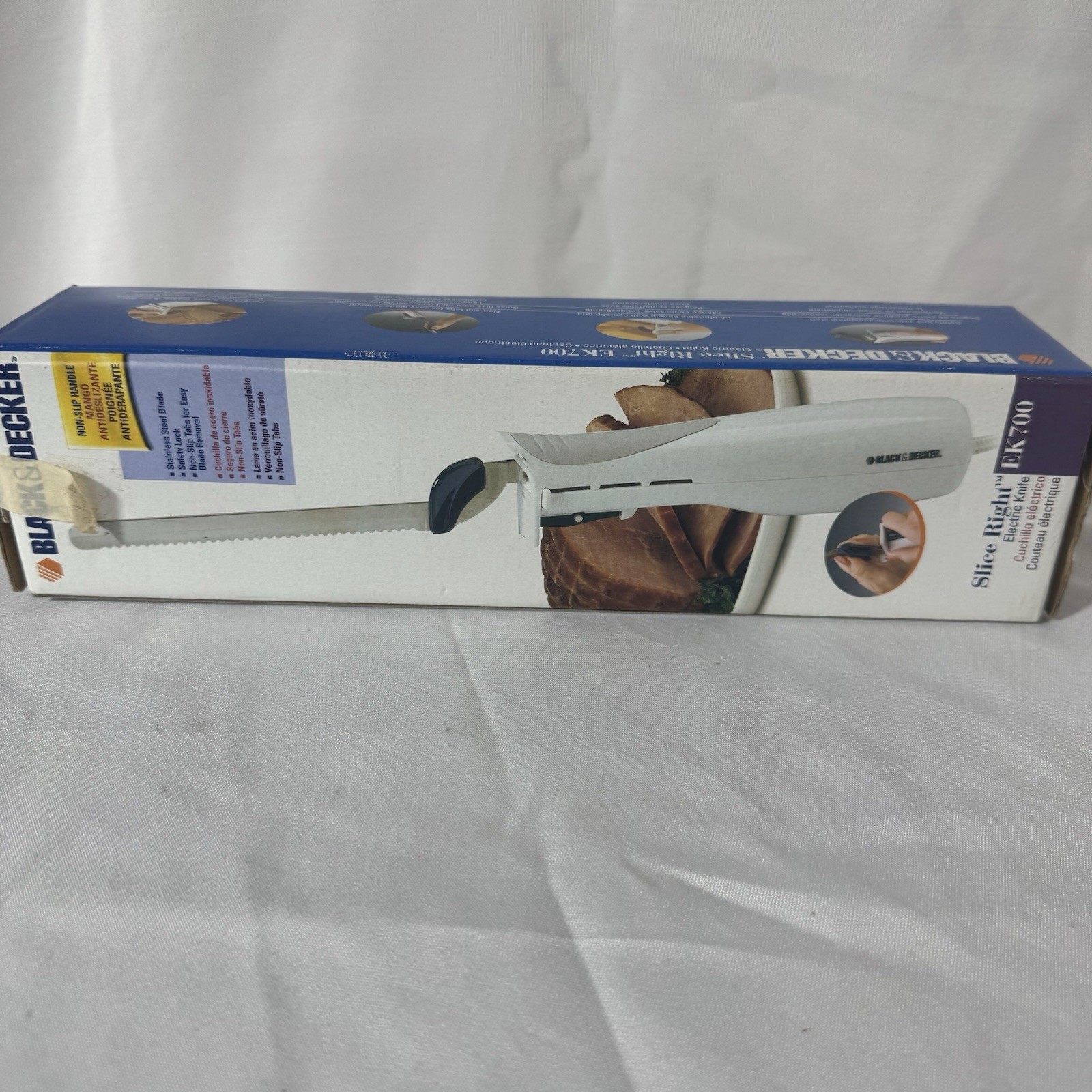 Black & Decker Electric Knife Slice Right EK700 Non Slip Grip Corded Open Box