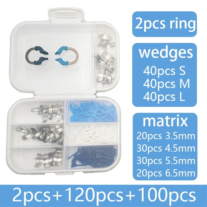 Dental Matrix Bands Ring Sectional Matrix System Clamp Plastic Tulwar Wedges Set