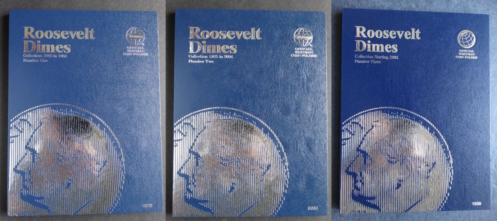 Set of 3 - Whitman Roosevelt Dime Coin Folders Number 1-3 1946-2025 Book
