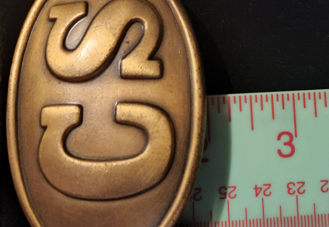 Antique Style CS Belt Buckle Military Civil War Brass Reproduction