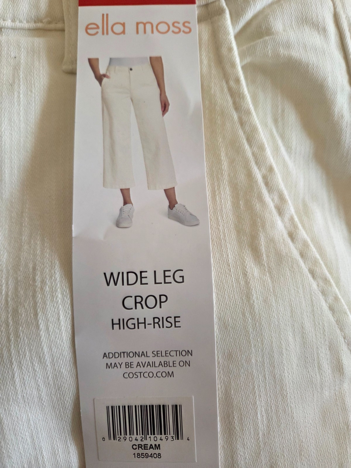 ELLA MOSS  Women's Cream Wide Leg Crop High-Rise Pants 4 6 8 10 12 14 16 NWT