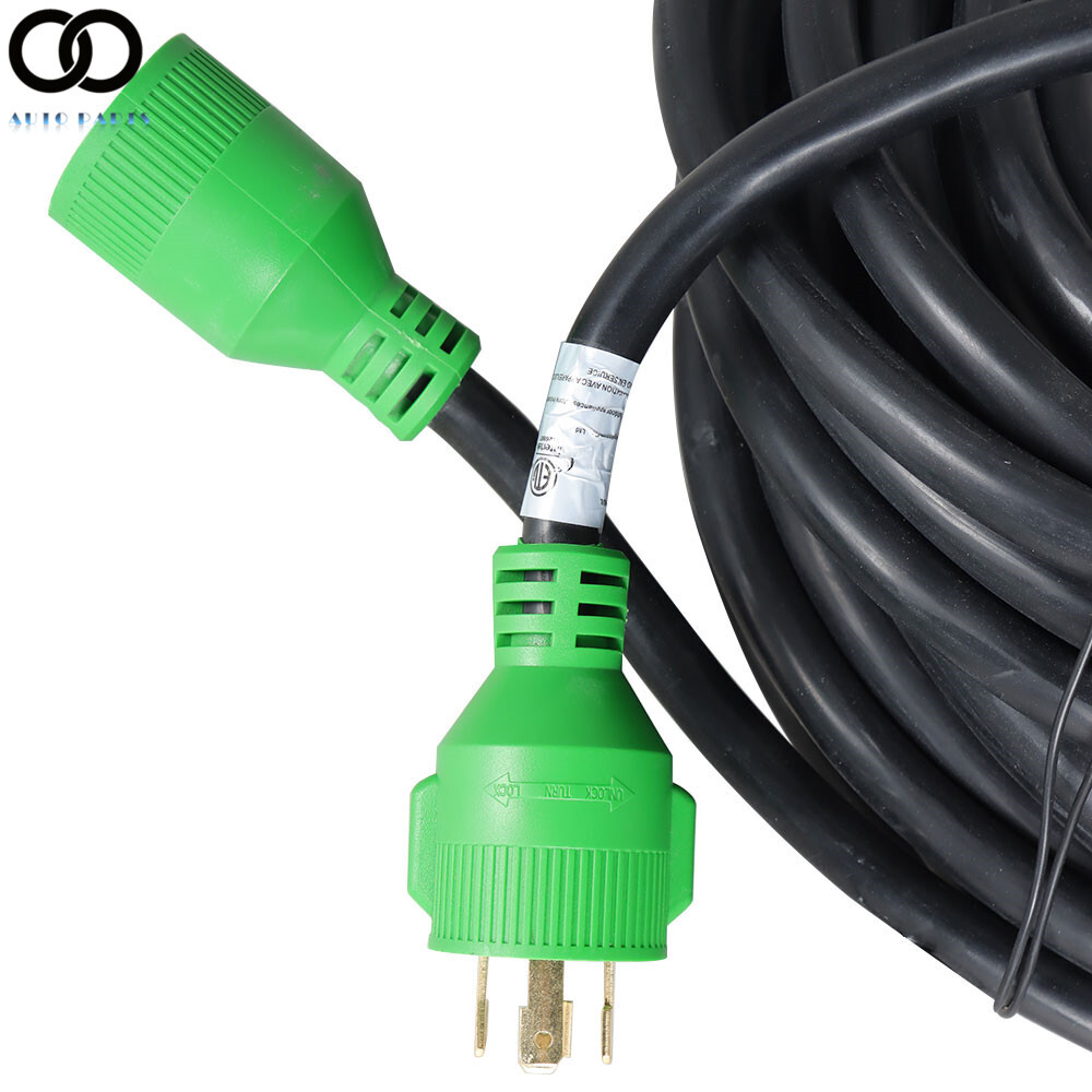 30 Amp 10~100FT Generator RV Extension Power Cord L14-30P/R 4 Prong Twist Lock