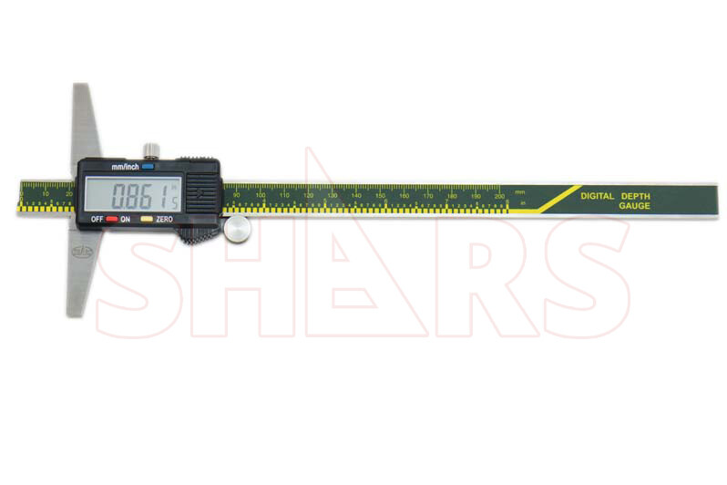 8" 200mm Electronic Digital Depth Gage Inch/Metric Stainless Steel P]