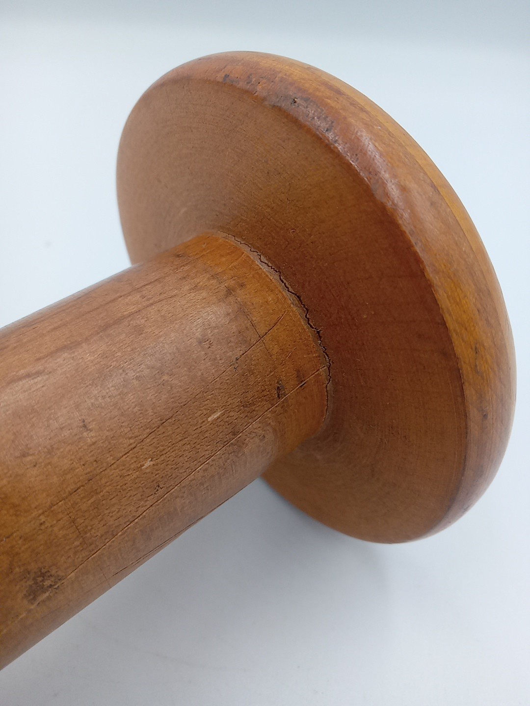 Antique Industrial Wooden Bobbin Spool (7" Height) (3.5" Diameter)