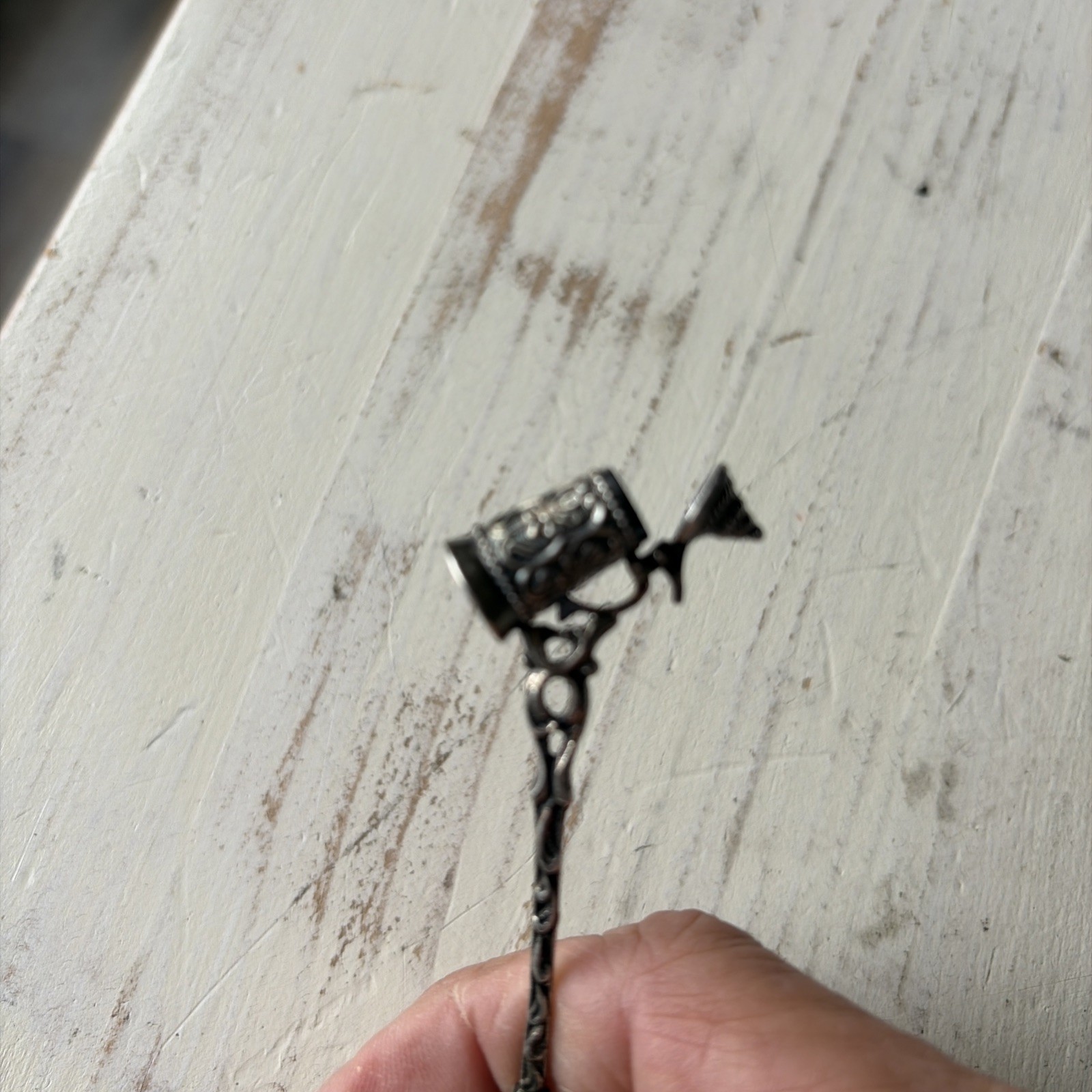 German Vtg Silver 800 Beer Stein moving parts souvenir spoon Germany Silber 800