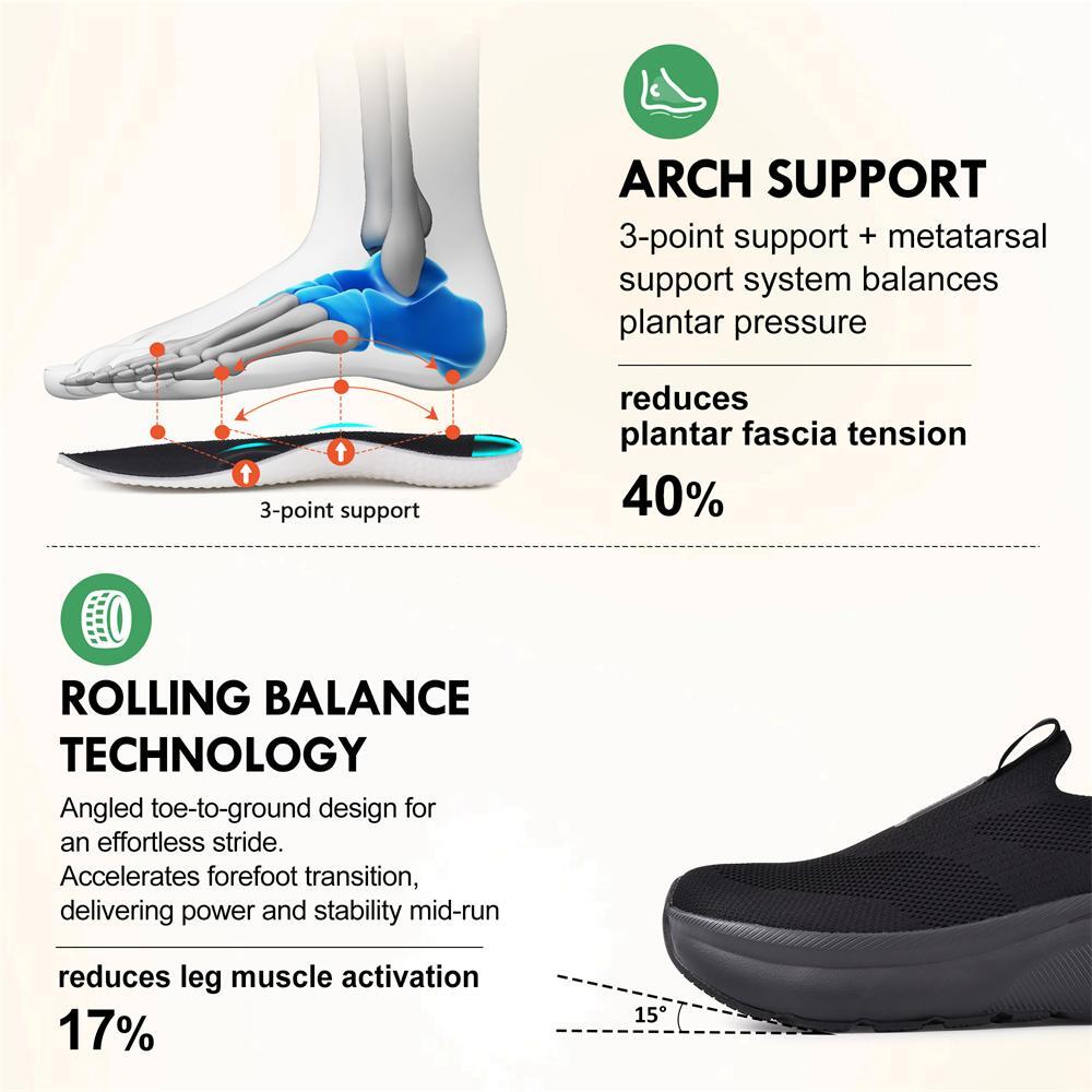 JACKSHIBO Mens Wide Toe Box Shoes Free up Hands Arch Support Orthopedic Sneakers