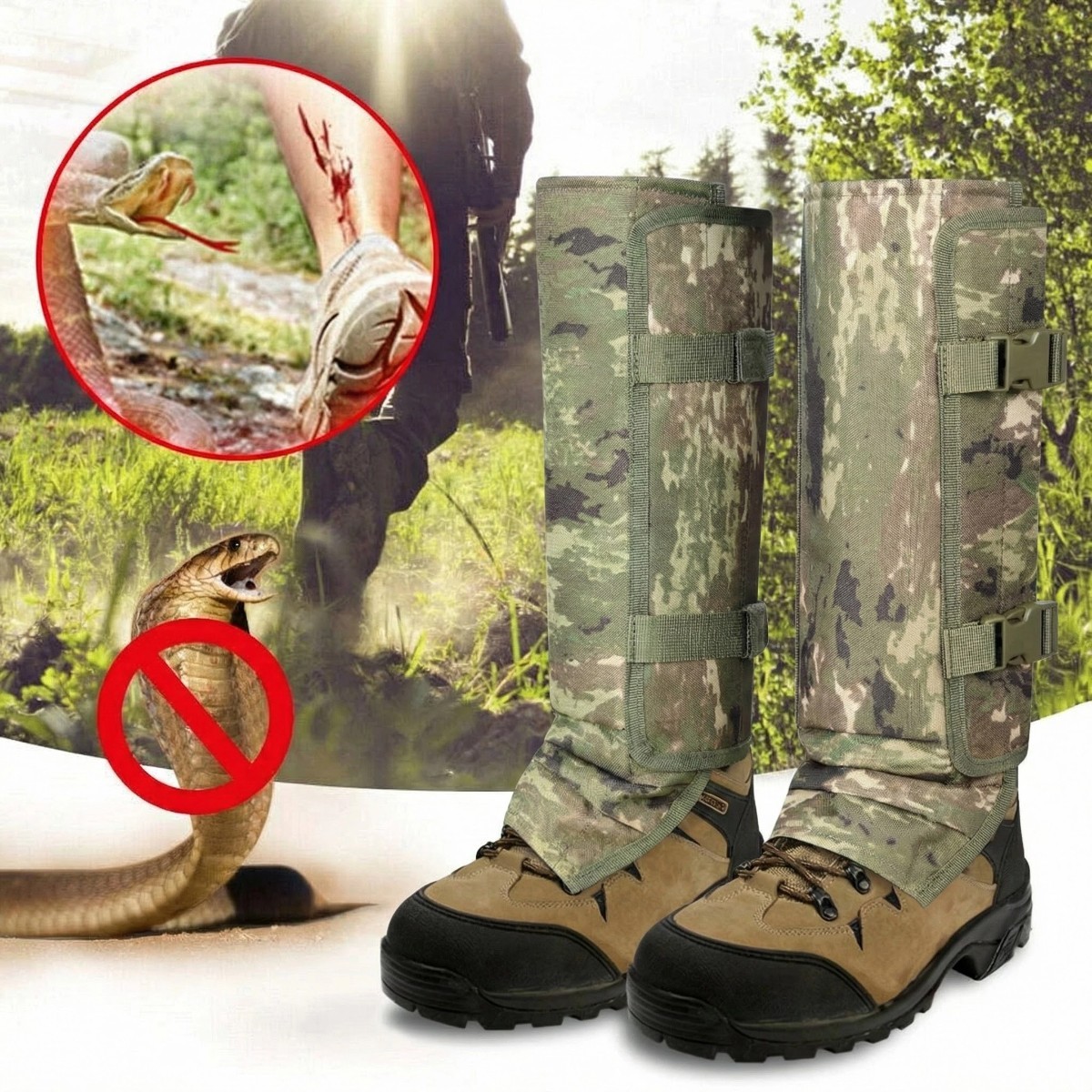 Anti Bite Snake Guard Hiking Boots Cover Gaiters Leg Protection Outdoor Camping