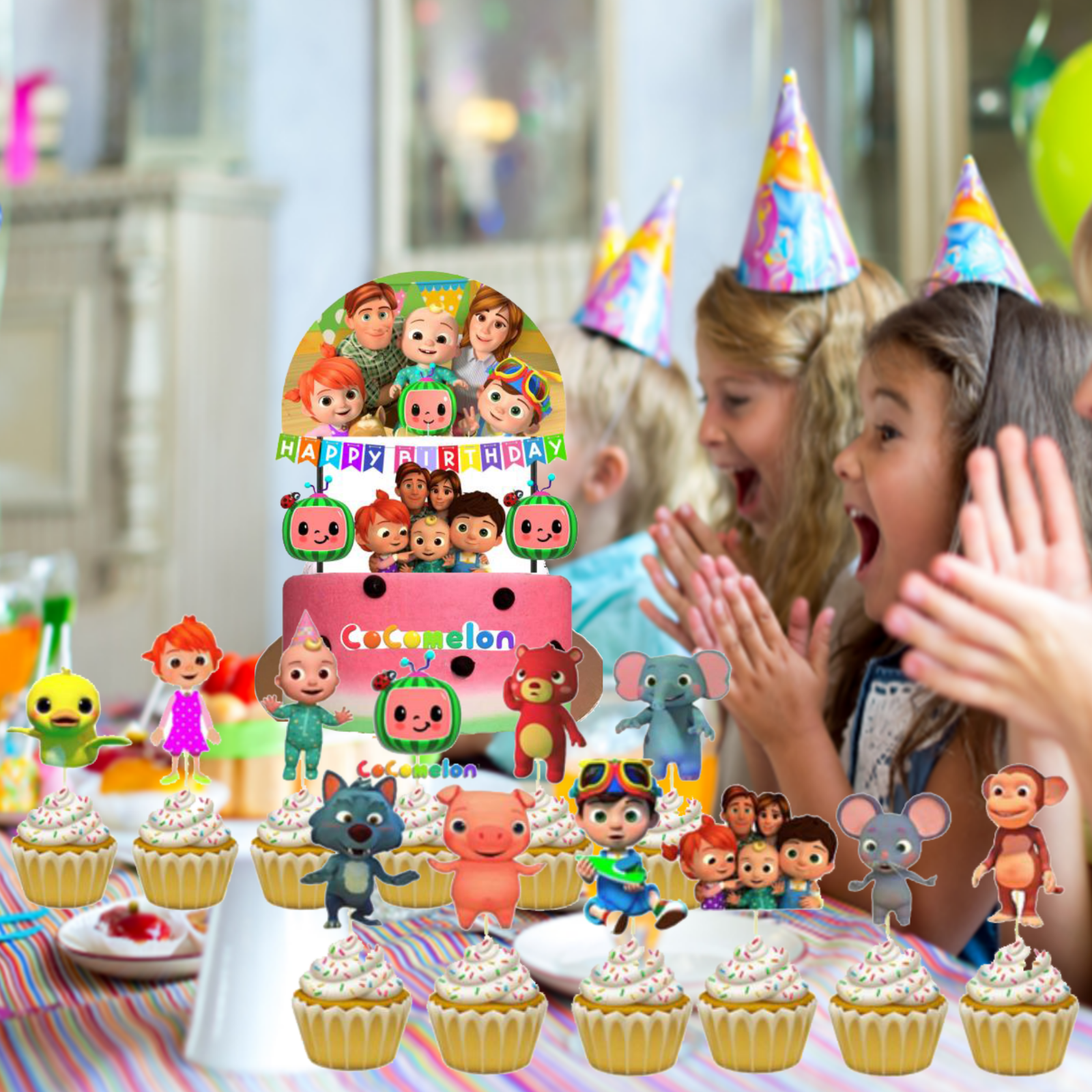 COCOMELON GIRL Birthday Party Decoration SUPPLIES BALLOON cupcake baby SHOWER