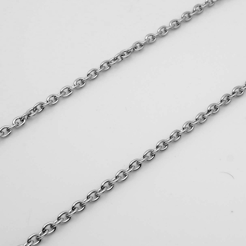 10pcs 3mm Stainless Steel "O" Shape Rolo Link Chain Necklace for Women Men