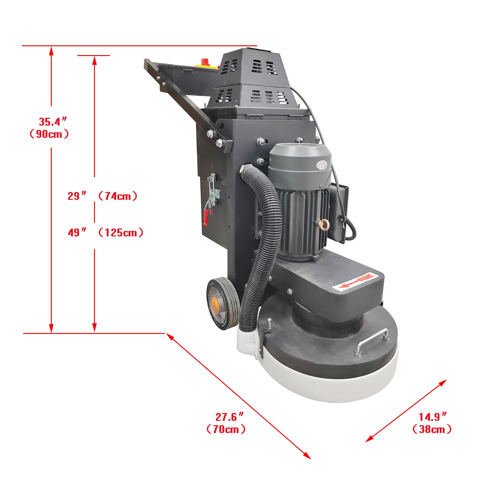 220V Concrete Floor Grinder Ground Polishing Machine w/5 Grinding Head Dust Free