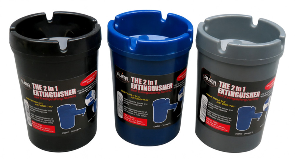 2-In-1 Self Extinguishing Car Ashtray | Cup Holder Fit | Travel Tobacco Ashtray