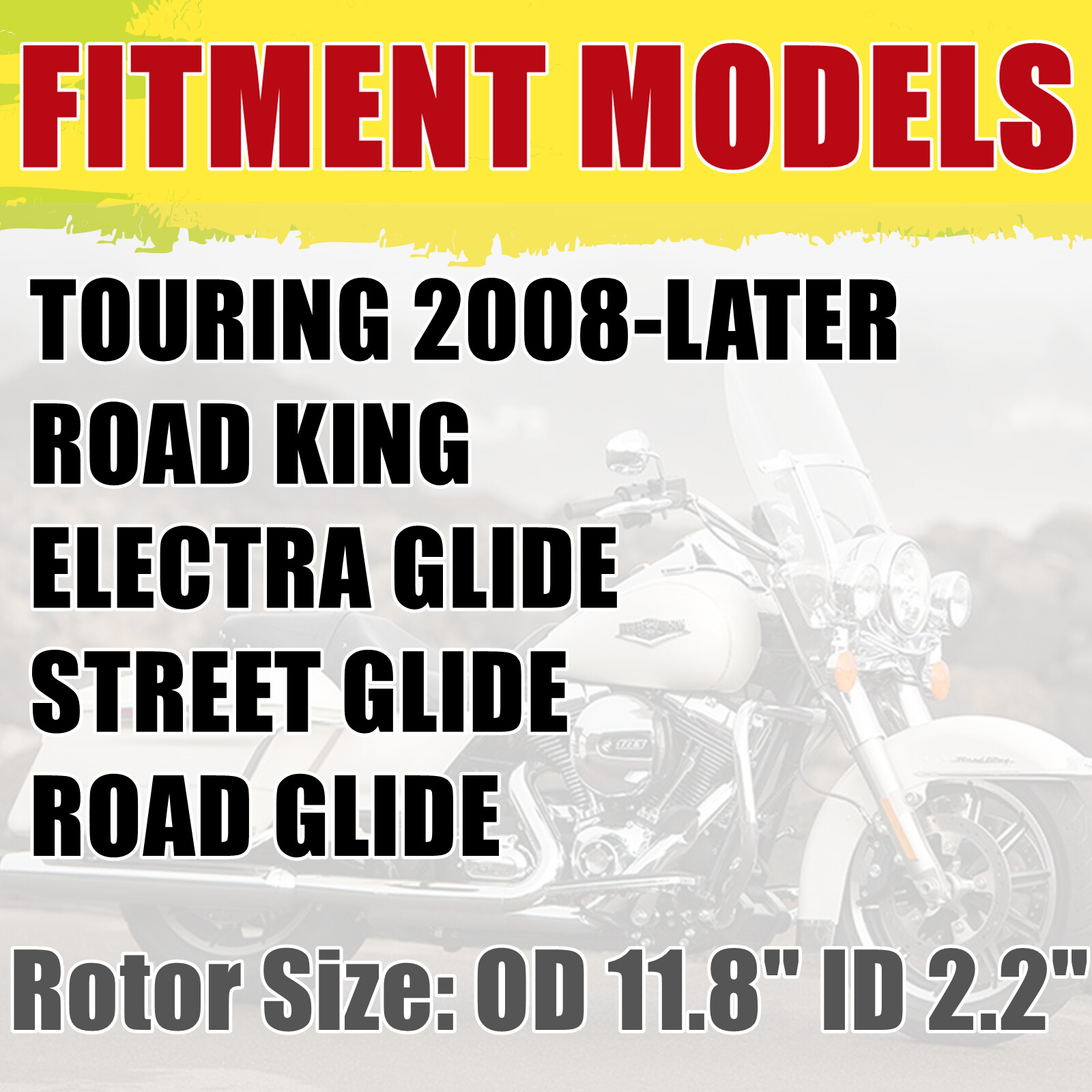 11.8" Rear Brake Rotor for Harley Touring Road King FLHR Street Glide FLHX 08-23