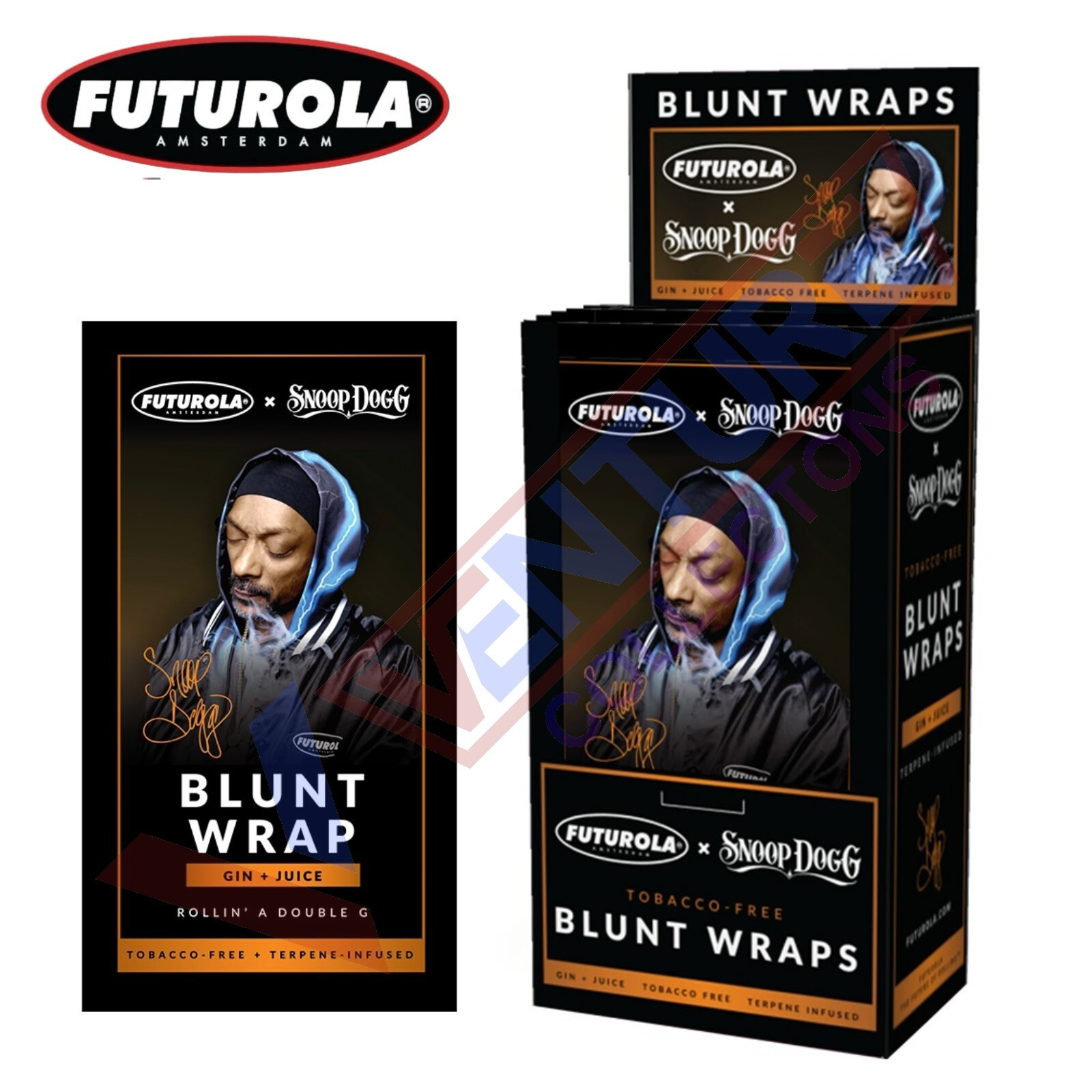 SNOOP DOG Futurola The Toad Wrap Full Box 25 Packs x 1 Wrap - FREE SHIPPING