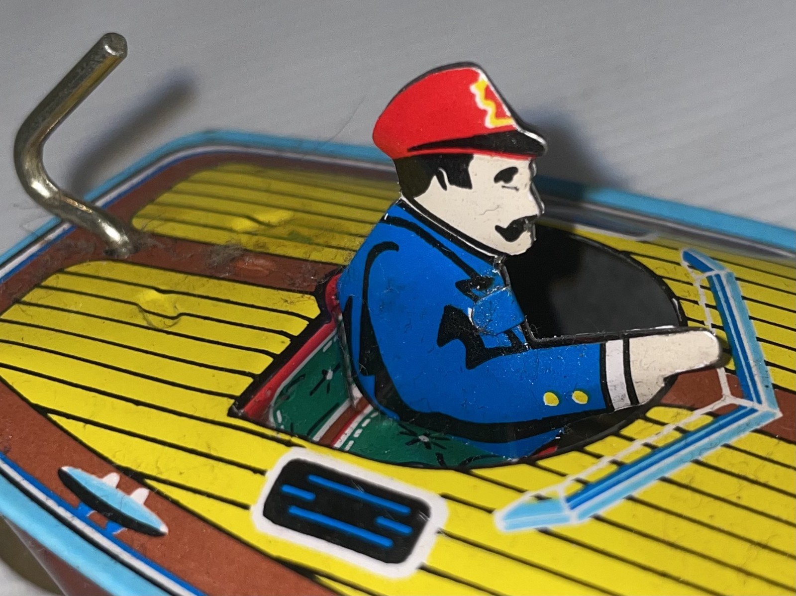 Vintage 1996 Schylling Tin Speed Boat Dragonfly Wind Up Toy Original Box