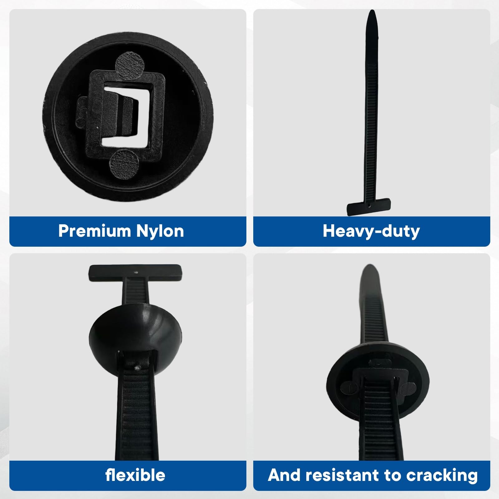 100Pcs Automotive Nylon Cable Tie Fastener Kit – Universal Car Zip Tie Buckle C