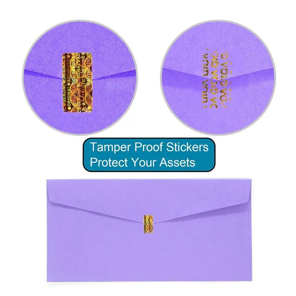 100 HOLOGRAM TAMPER PROOF STICKERS, WARRANTY VOID,SECURITY LABELS STICKERS GOLD