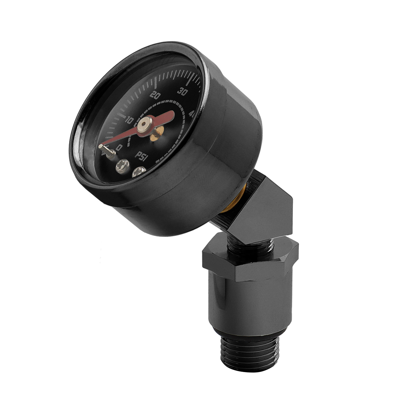 For Harley Big Twin EVO Engine 0-60 Psi Oil Pressure Filled Gauge Adapter Black